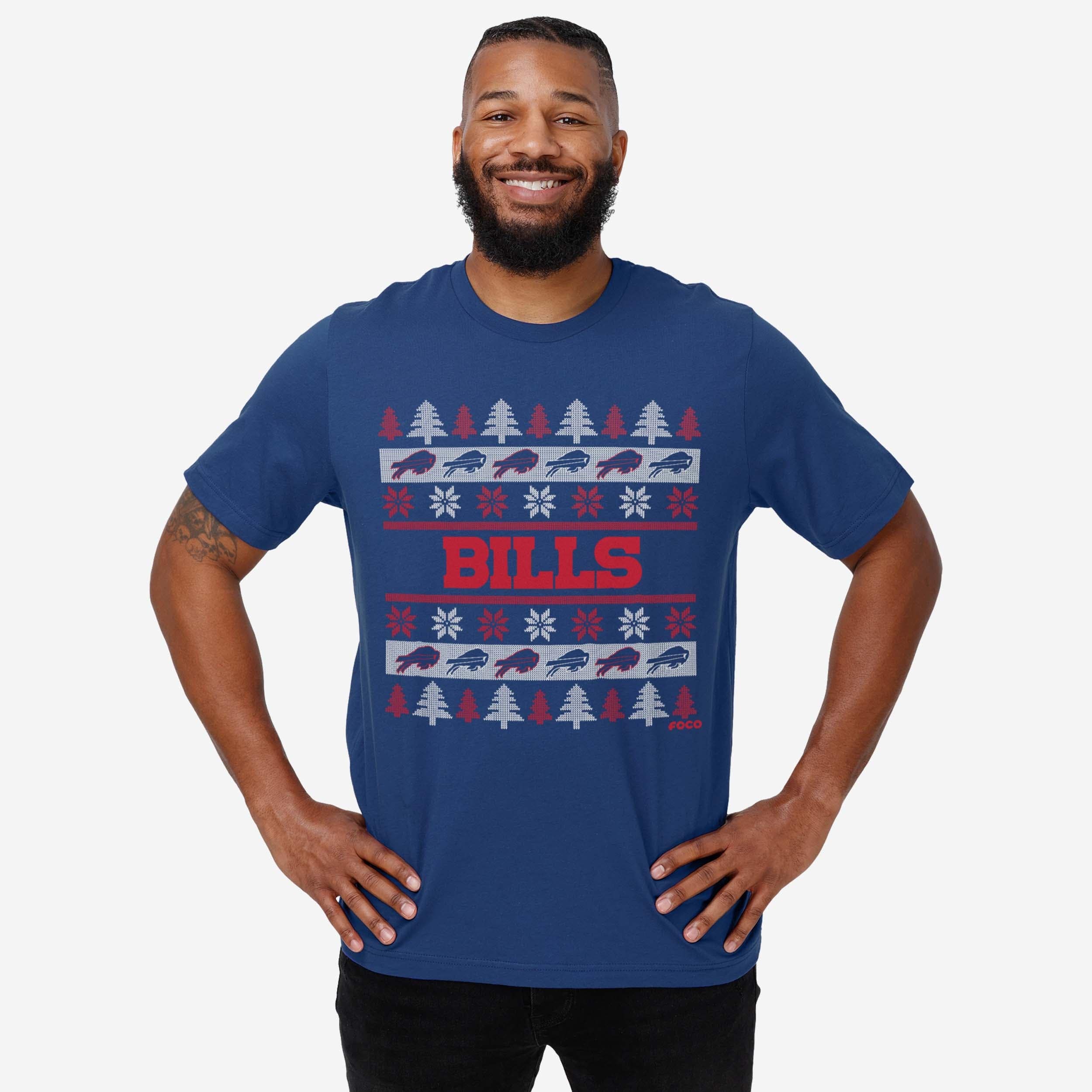 Buffalo Bills Holiday Sweater T-Shirt - Image 2