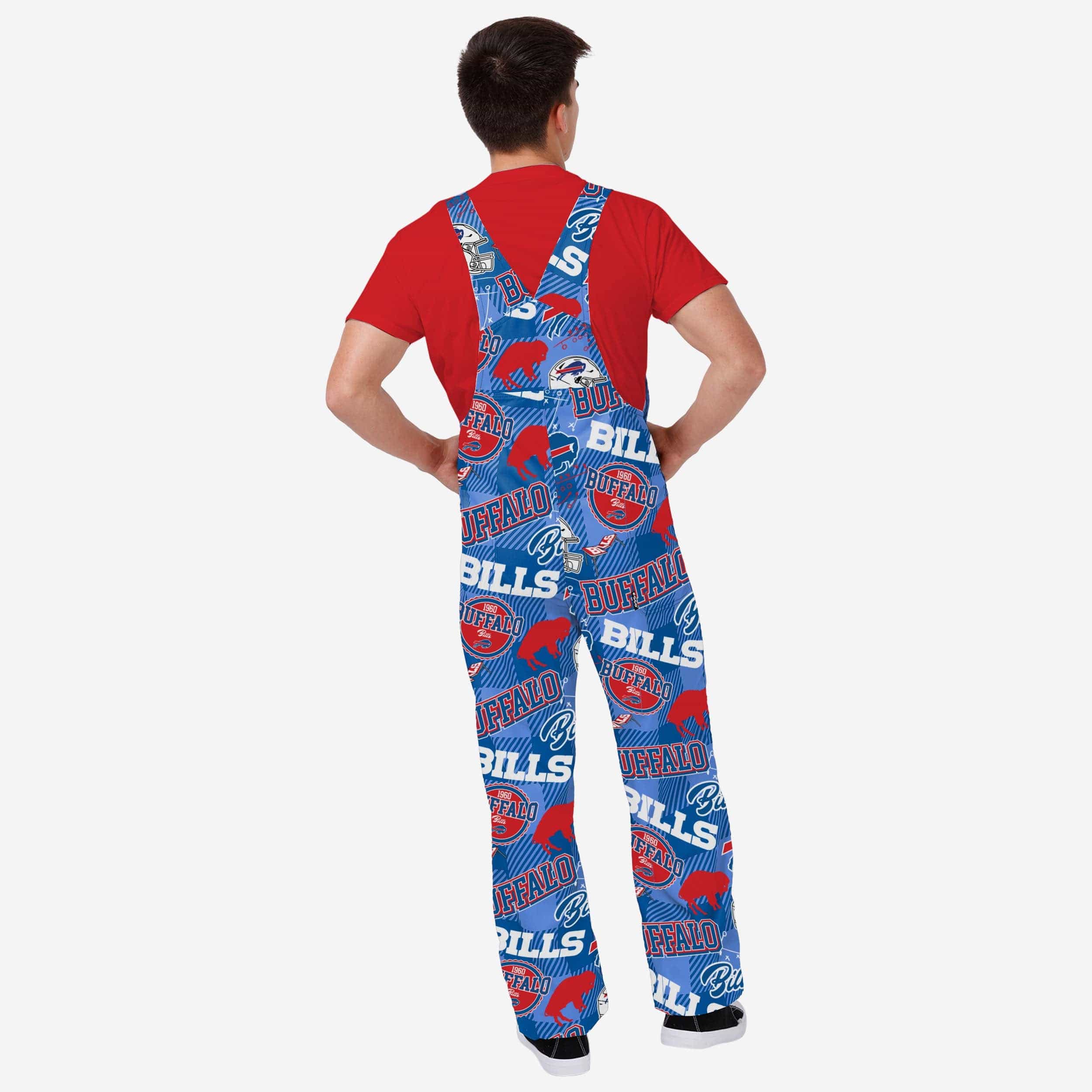 Buffalo Bills Mens Historic Print Bib Overalls - Image 2