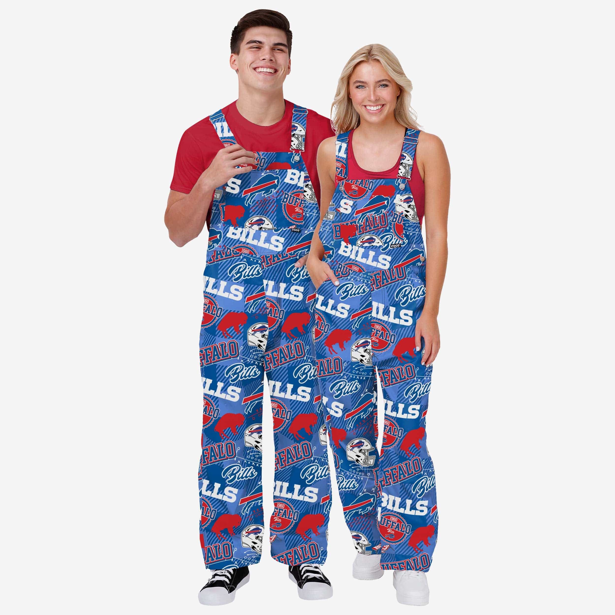 Buffalo Bills Mens Historic Print Bib Overalls - Image 3