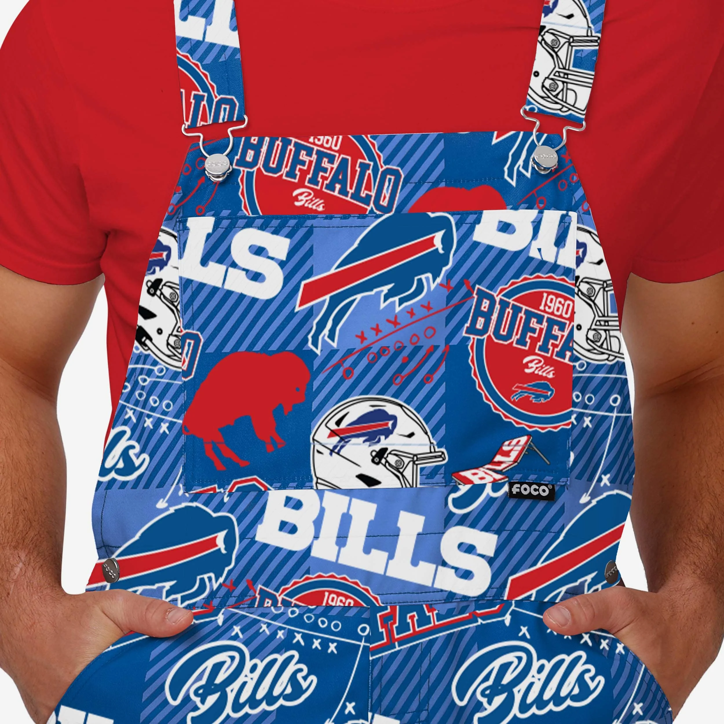 Buffalo Bills Mens Historic Print Bib Overalls - Image 4