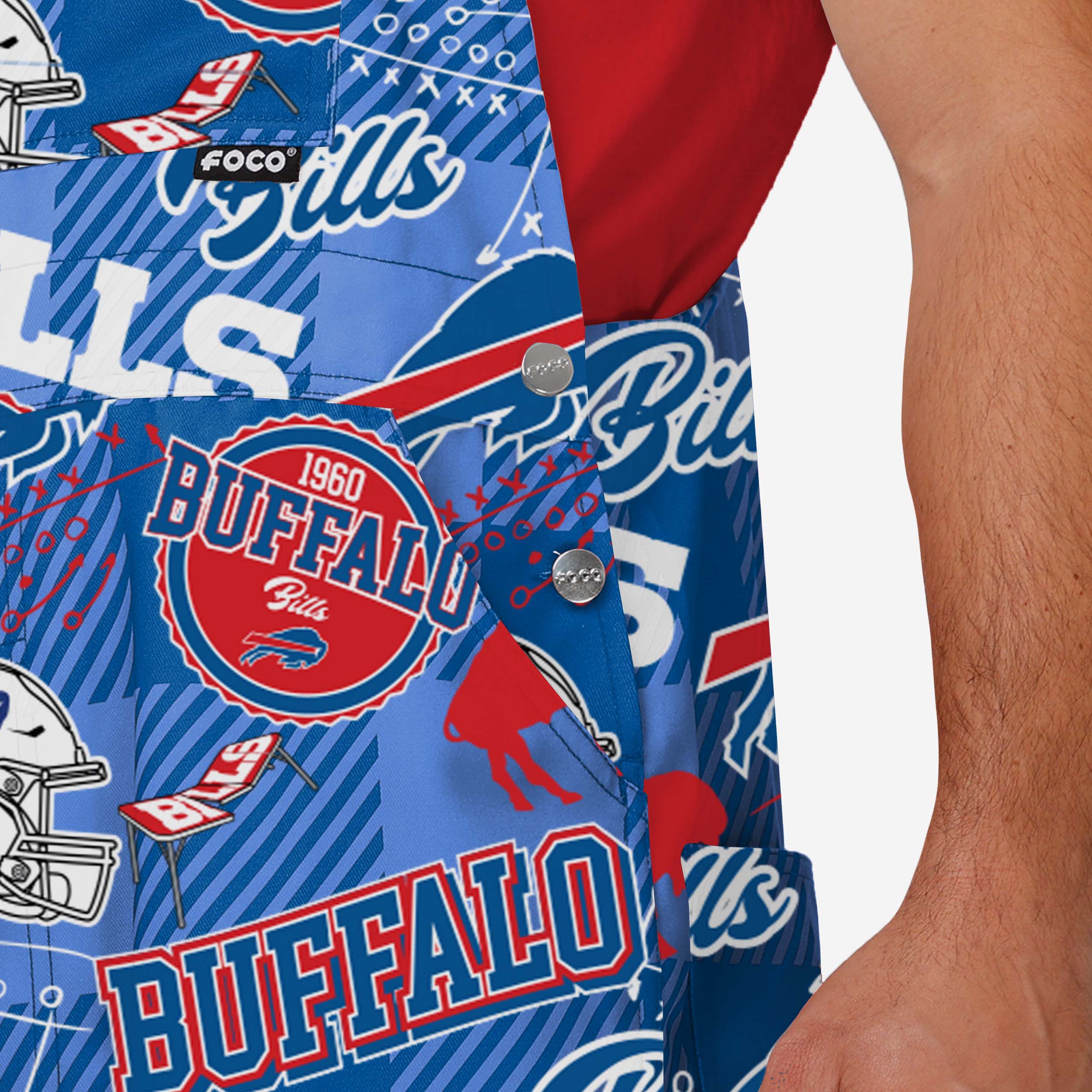 Buffalo Bills Mens Historic Print Bib Overalls - Image 5