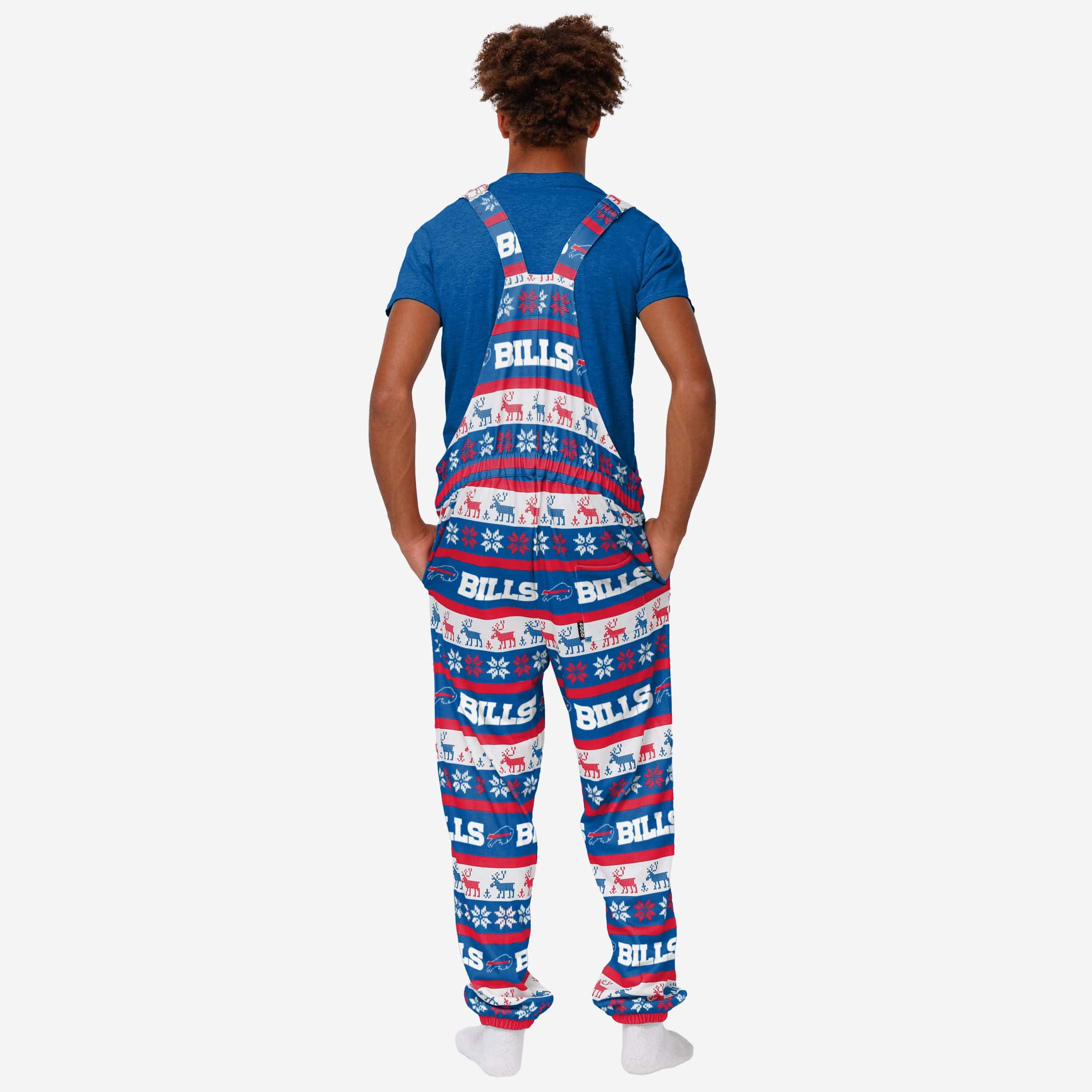 Buffalo Bills Mens Ugly Home Gating Bib Overalls - Image 2