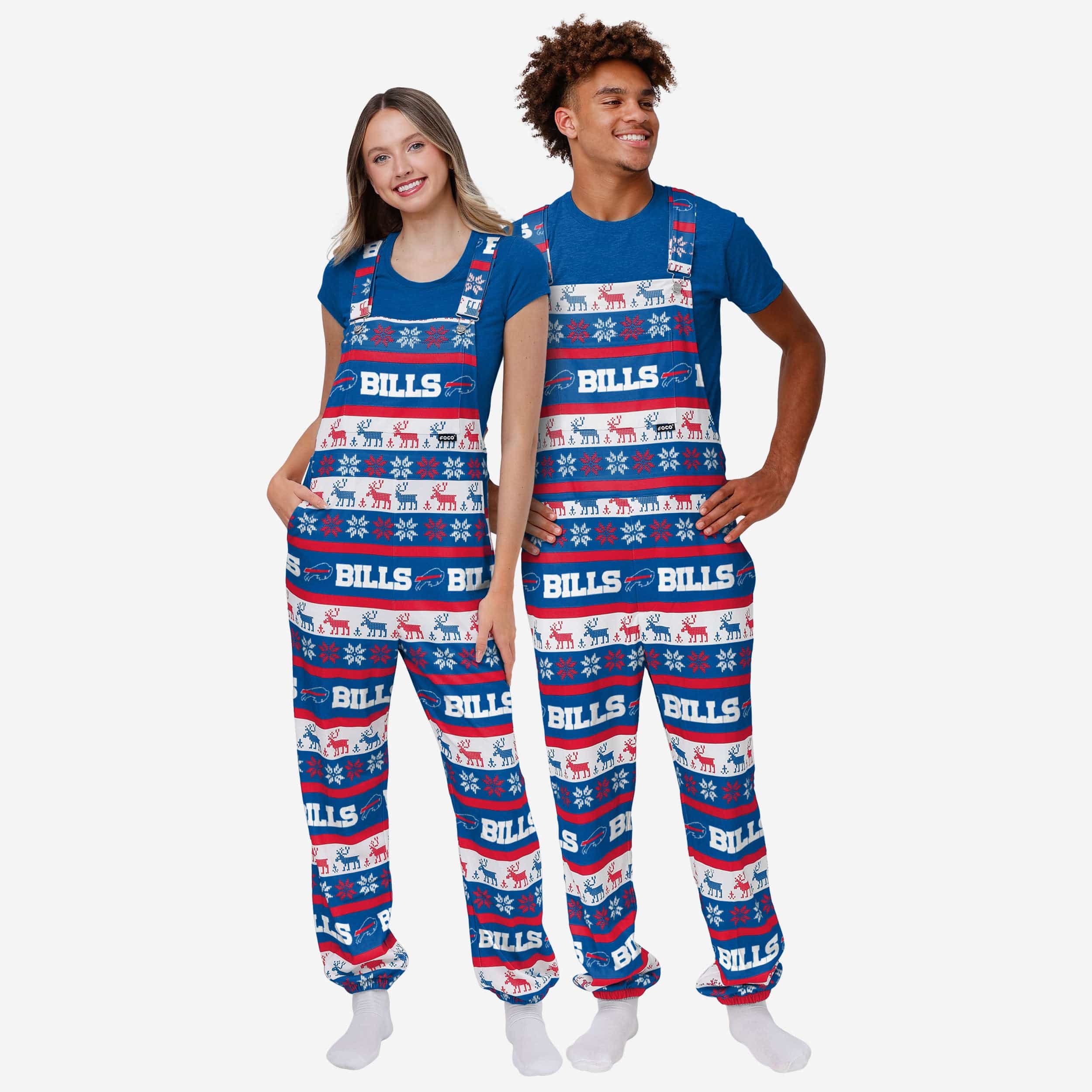 Buffalo Bills Mens Ugly Home Gating Bib Overalls - Image 3