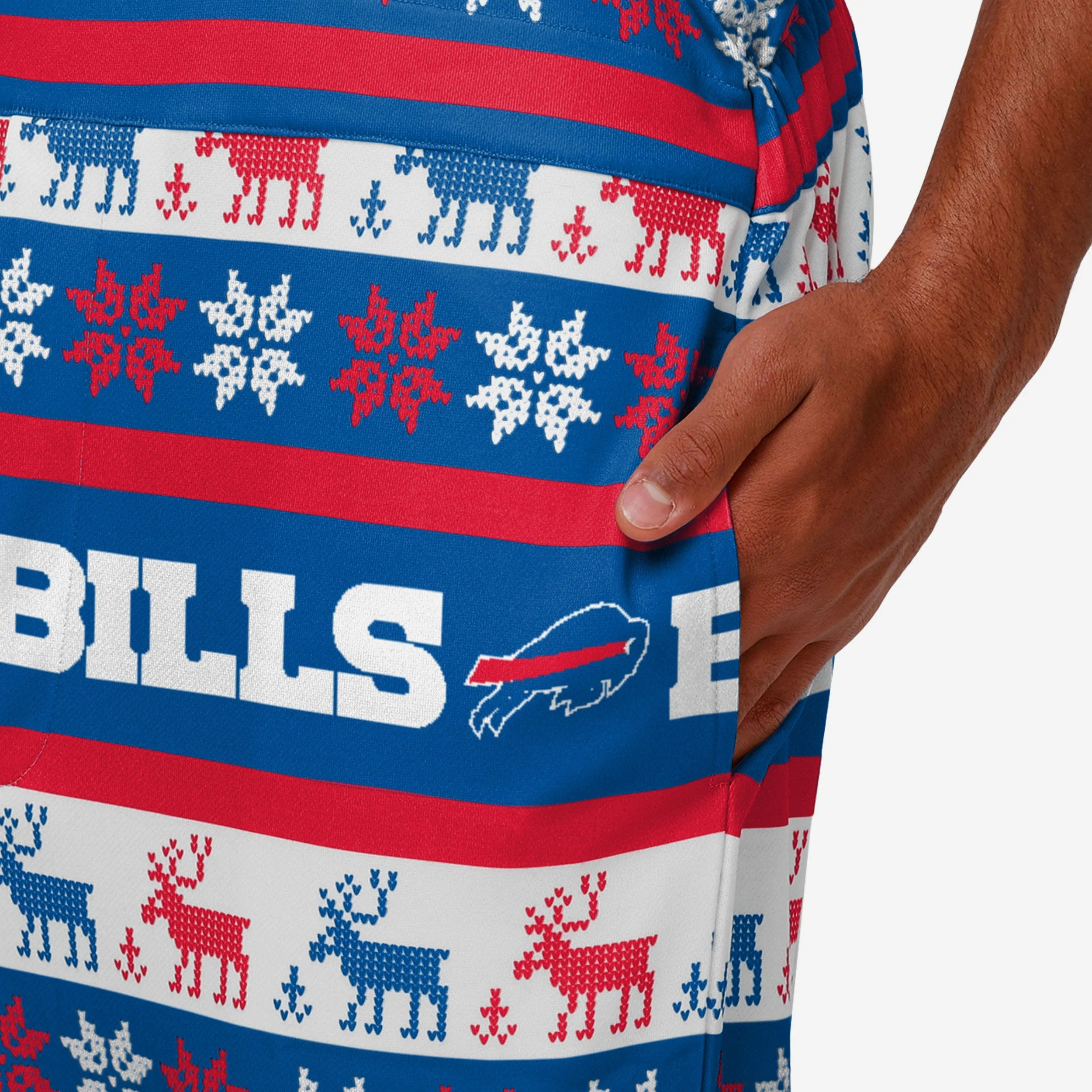 Buffalo Bills Mens Ugly Home Gating Bib Overalls - Image 5