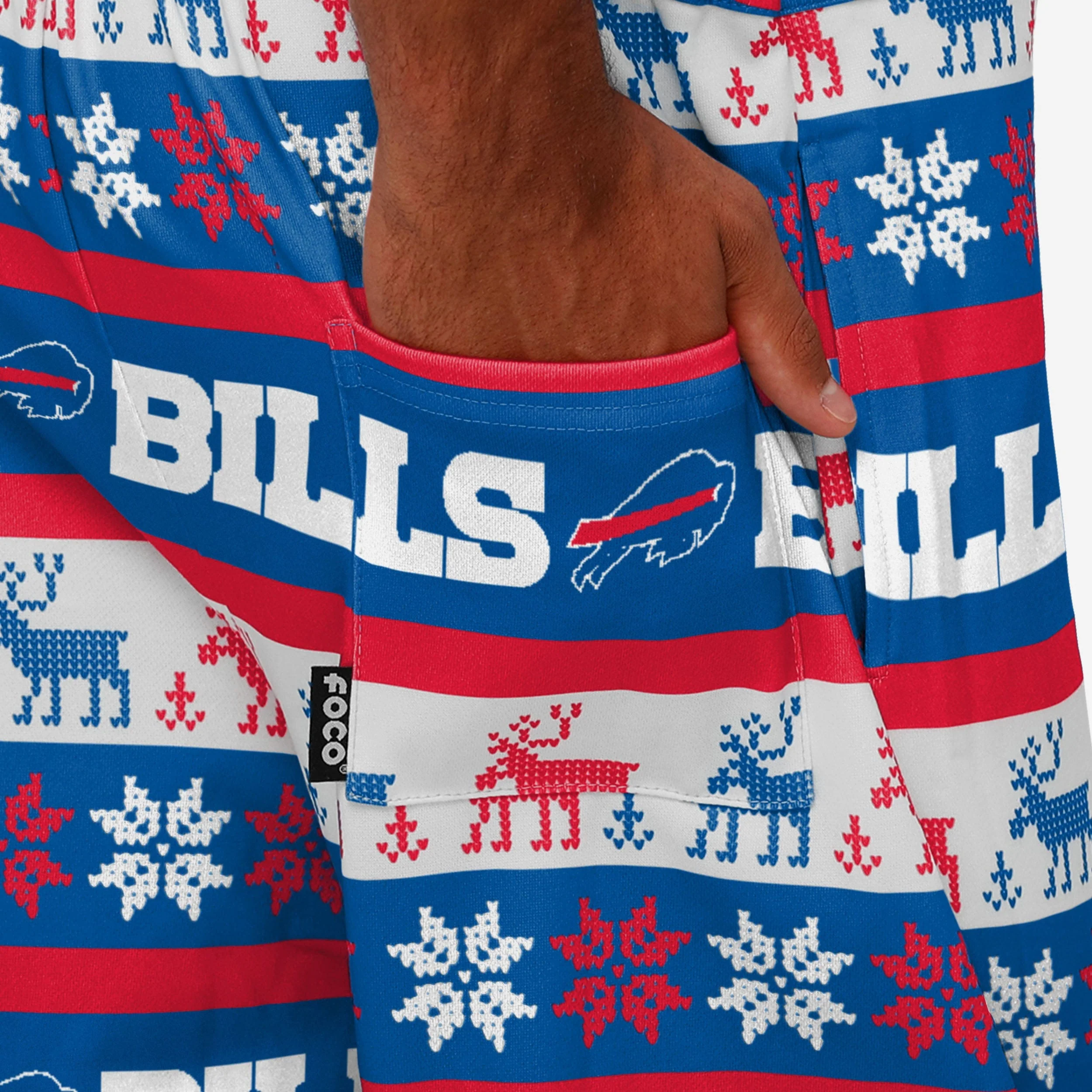 Buffalo Bills Mens Ugly Home Gating Bib Overalls - Image 6