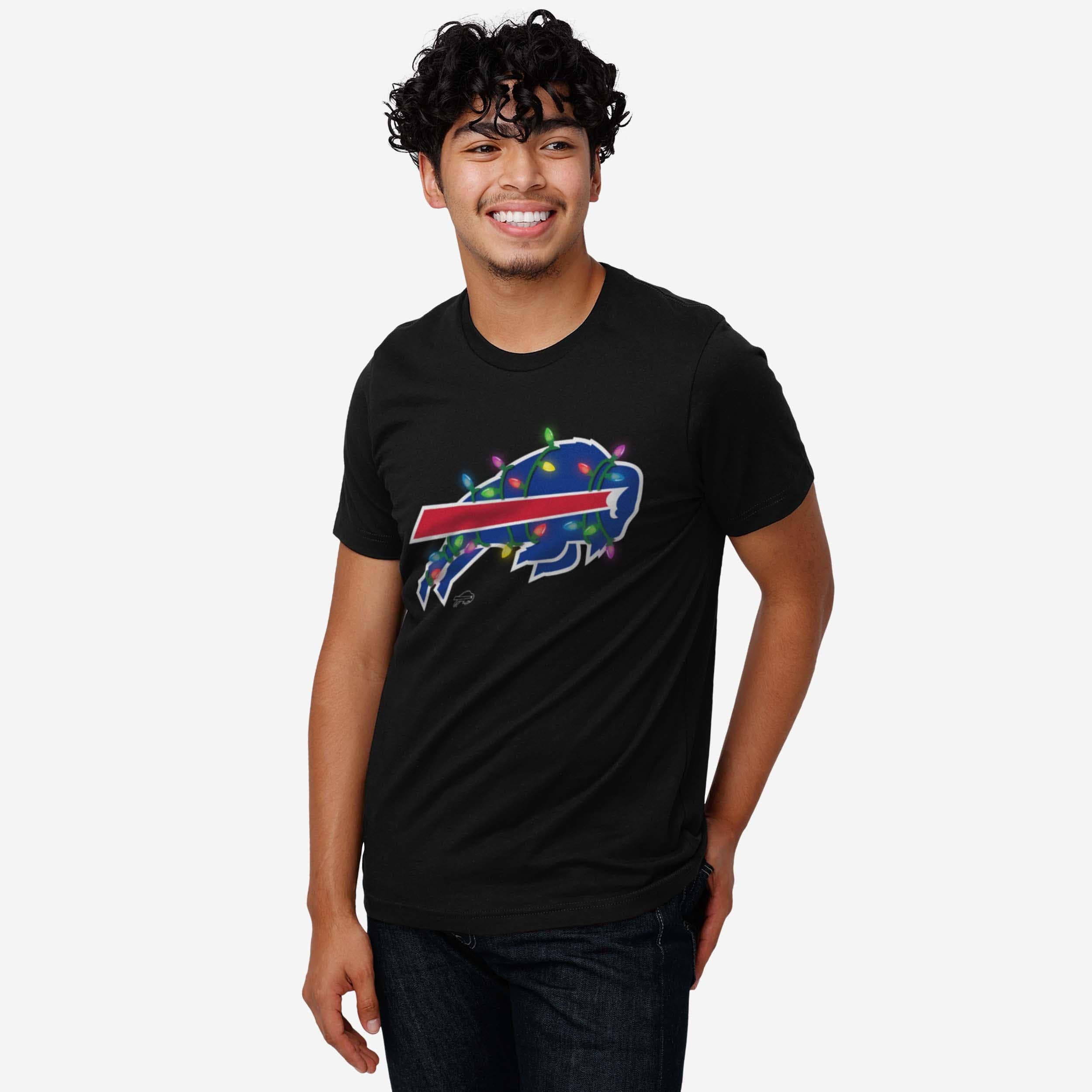 Buffalo Bills Primary Logo Holiday Lights T-Shirt - Image 2