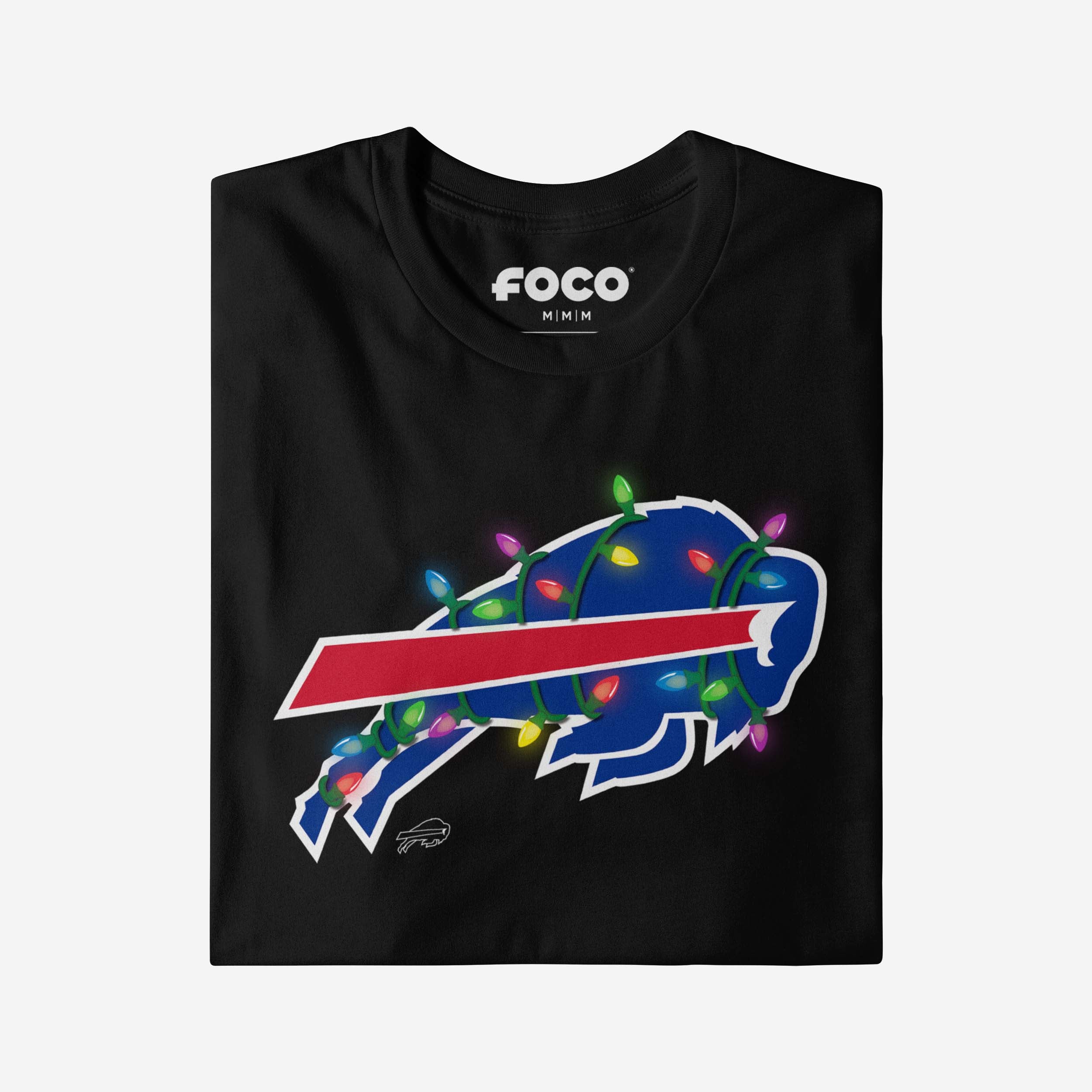 Buffalo Bills Primary Logo Holiday Lights T-Shirt - Image 4