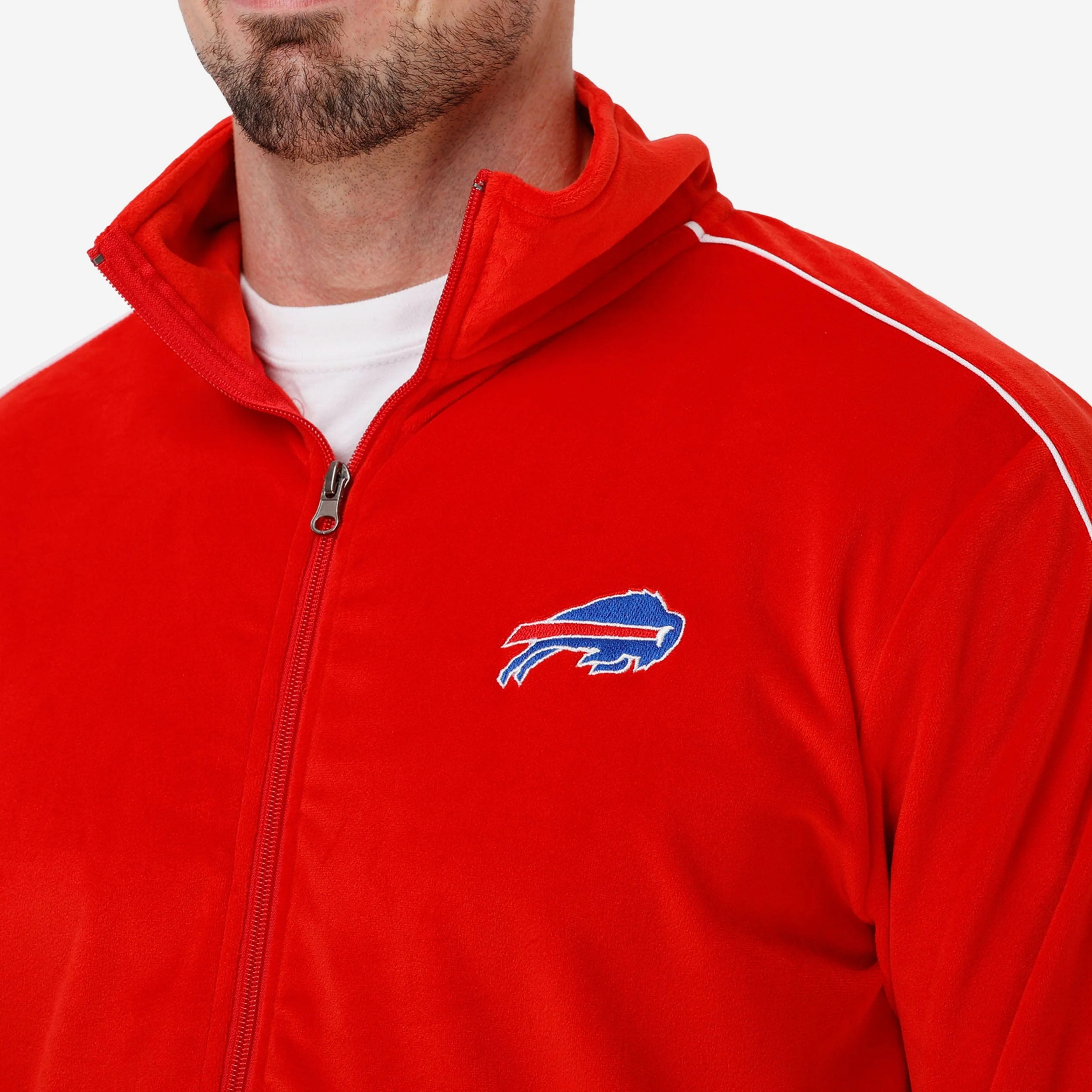 Buffalo Bills Red Velour Zip Up Top - Image 3