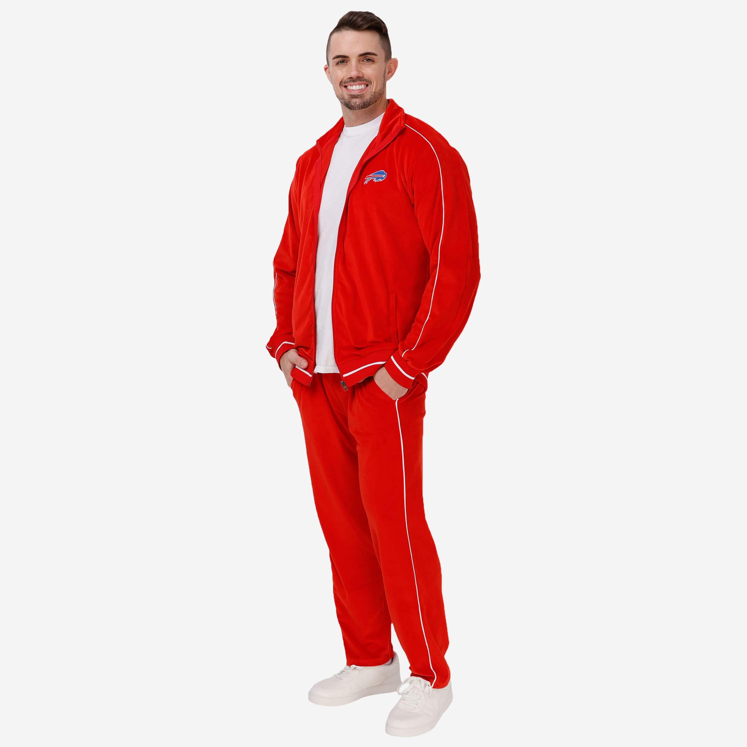 Buffalo Bills Red Velour Zip Up Top - Image 5