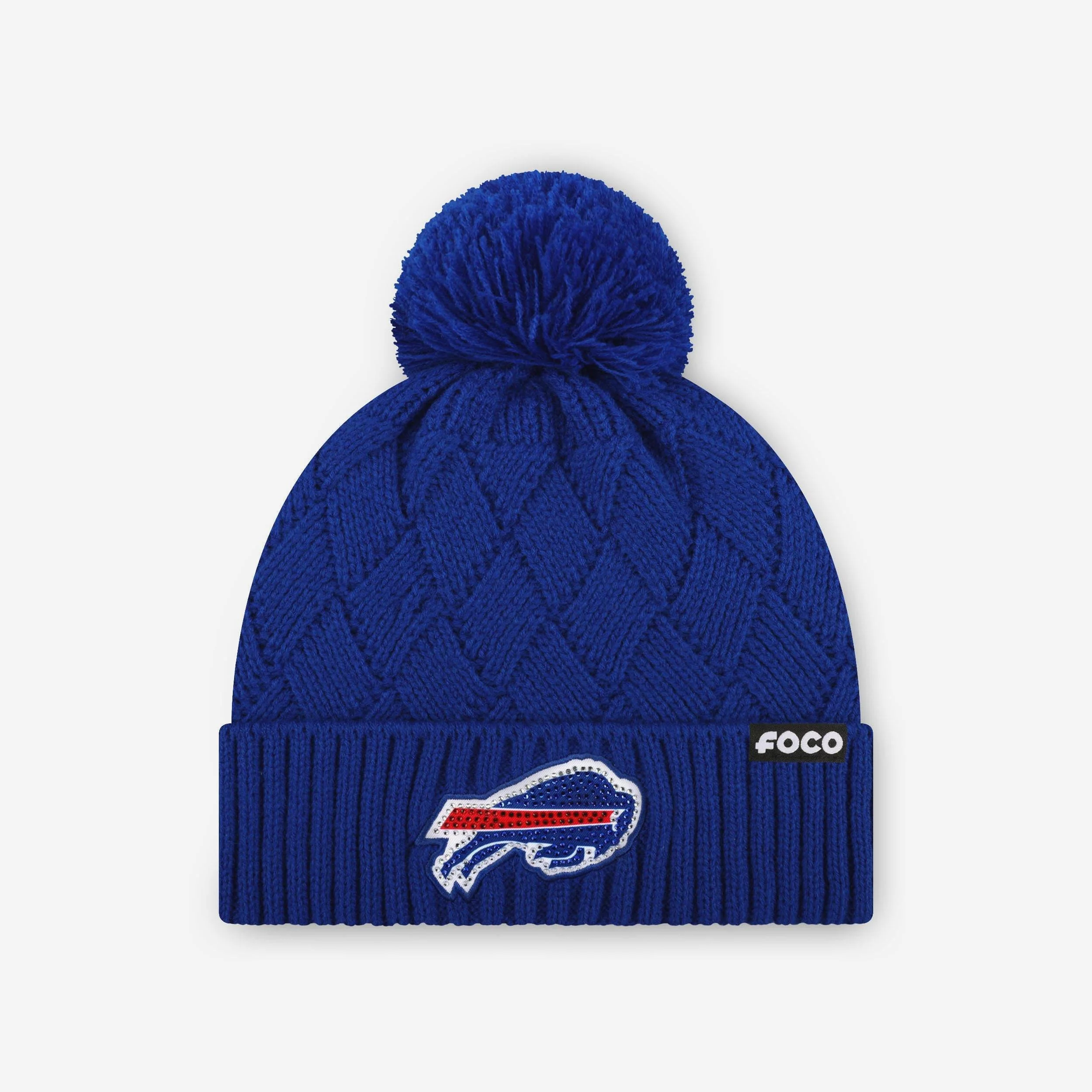 Buffalo Bills Rhinestone Primary Logo Criss Cross Beanie