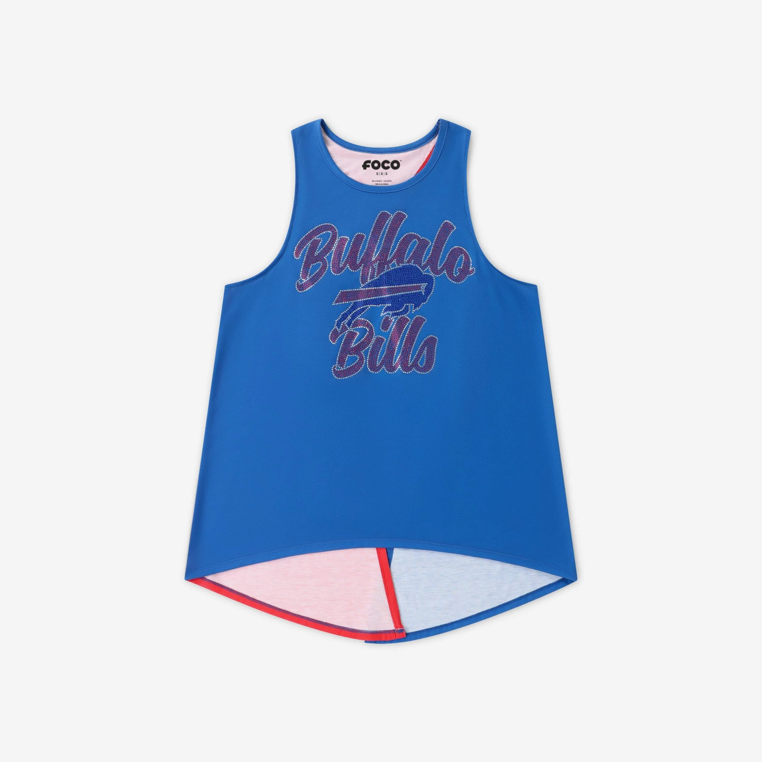 Buffalo Bills Rhinestone Tie-Breaker Sleeveless Top - Image 4