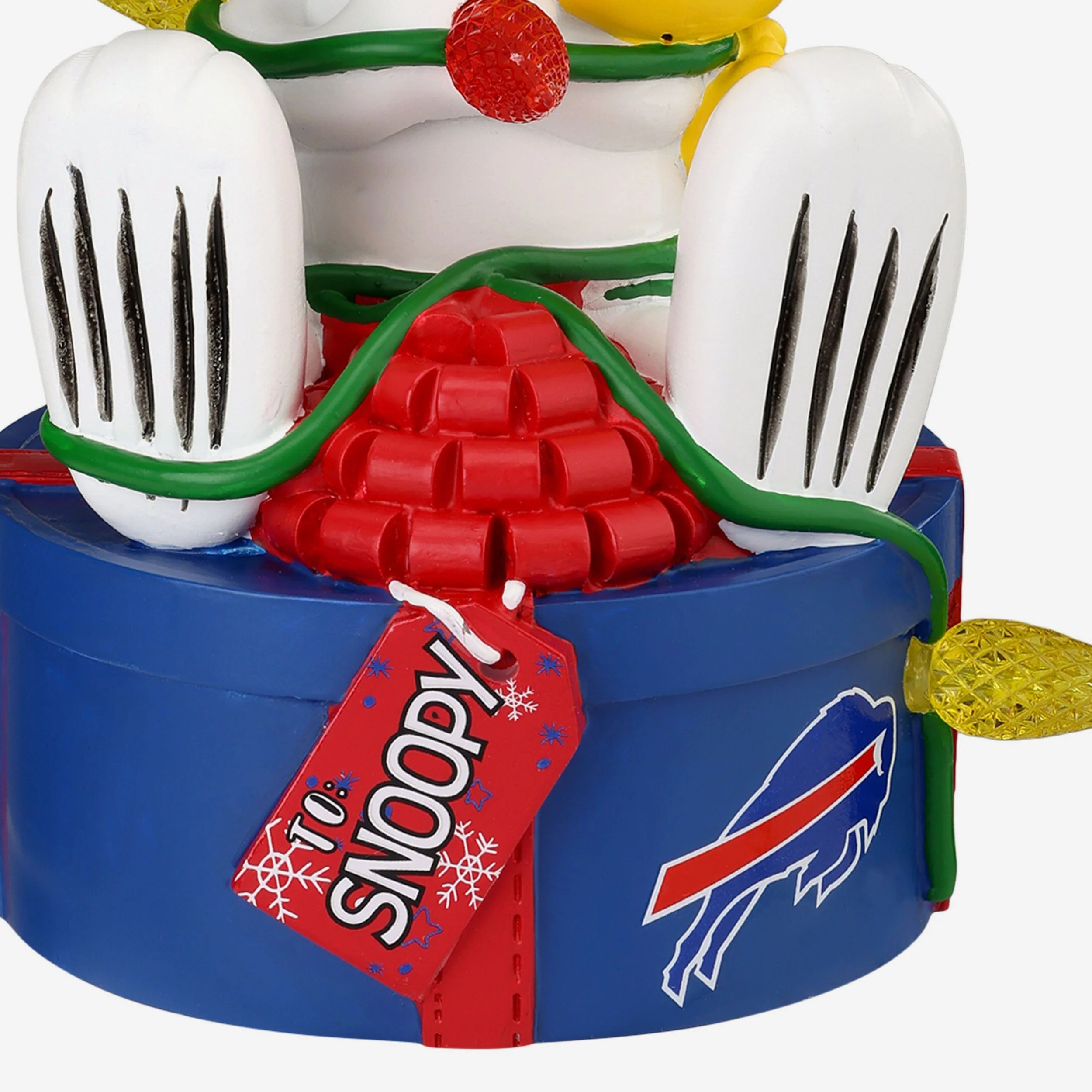 Buffalo Bills Snoopy & Woodstock Peanuts Christmas Light Up Bobblehead - Image 4