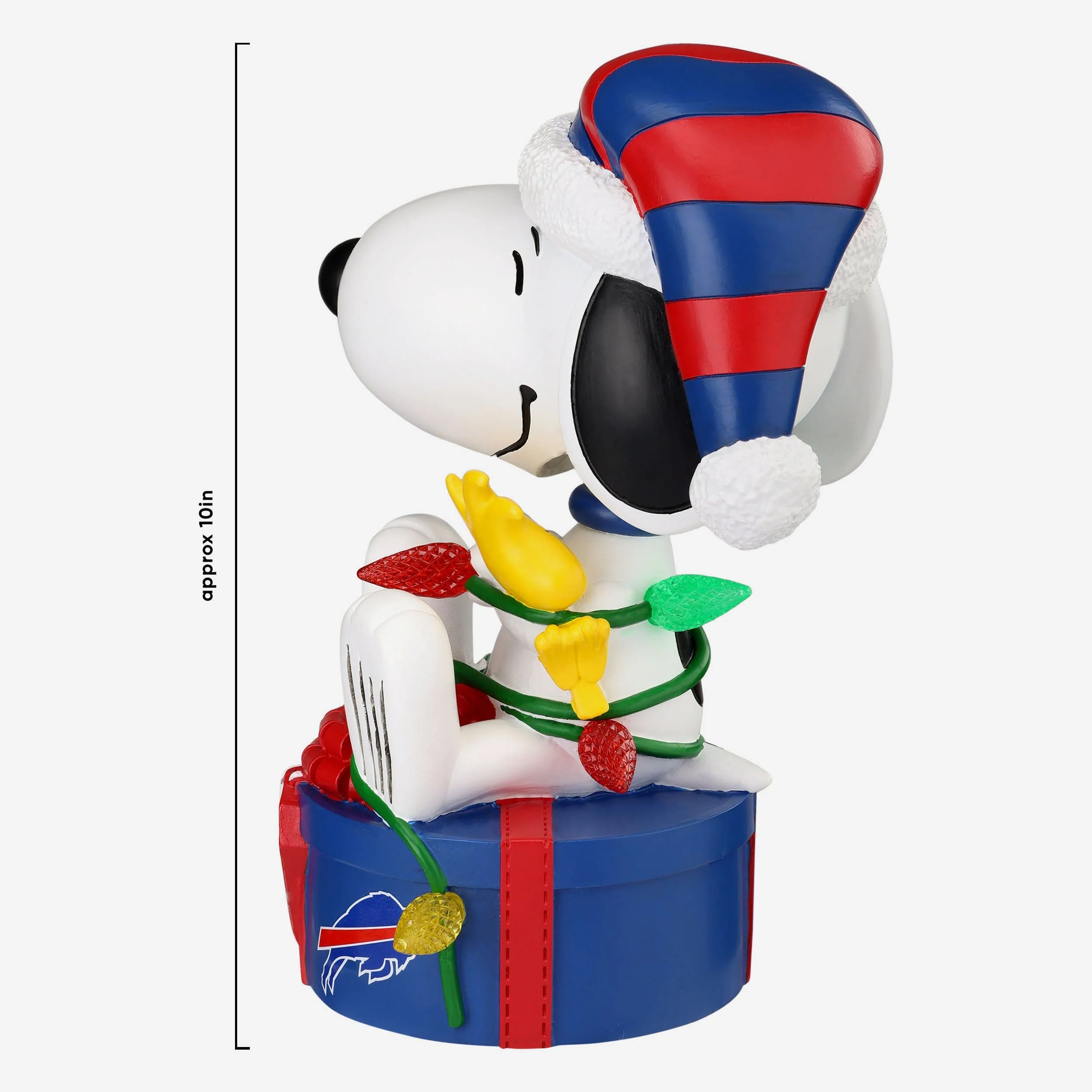 Buffalo Bills Snoopy & Woodstock Peanuts Christmas Light Up Bobblehead - Image 5