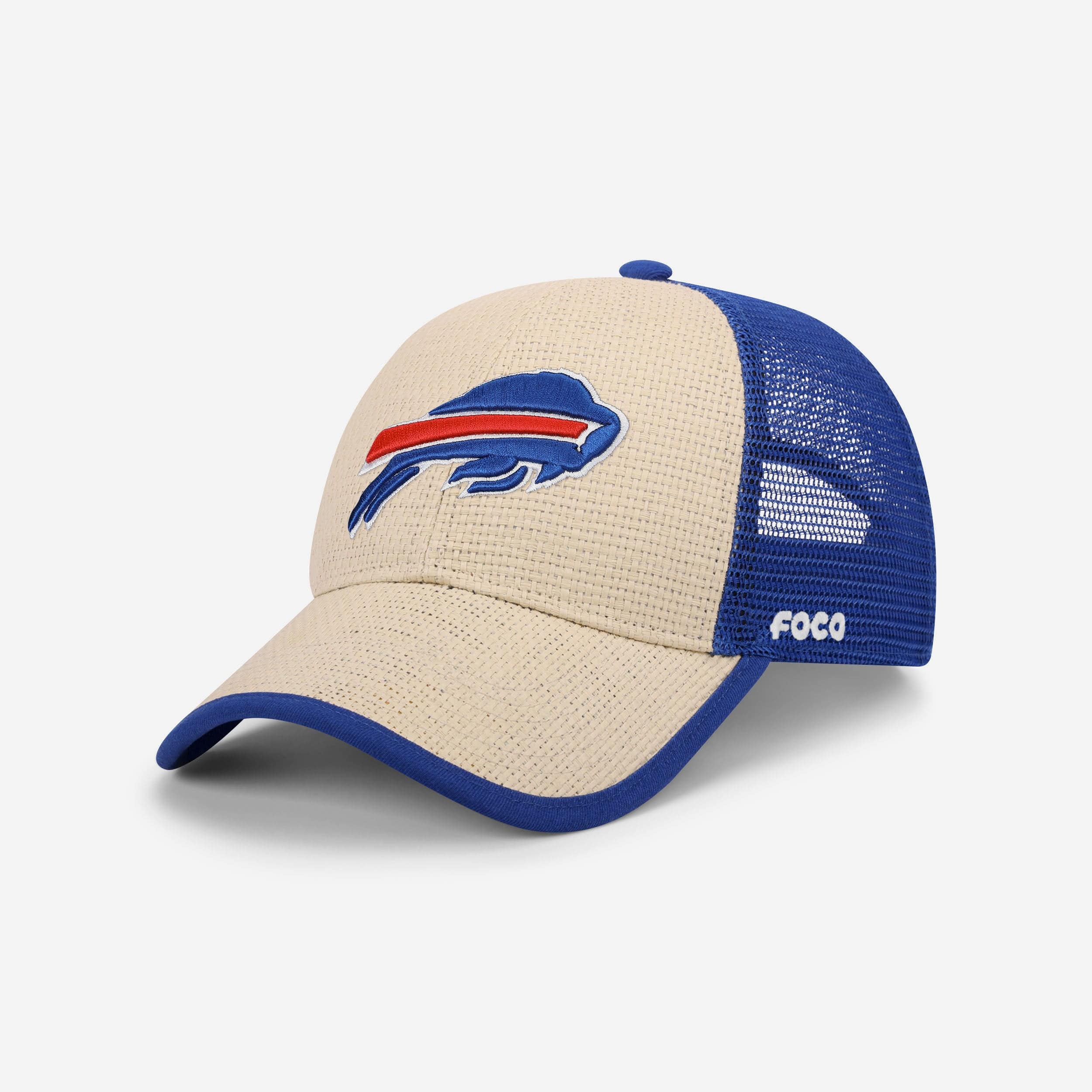 Buffalo Bills Straw Casual Trucker Cap
