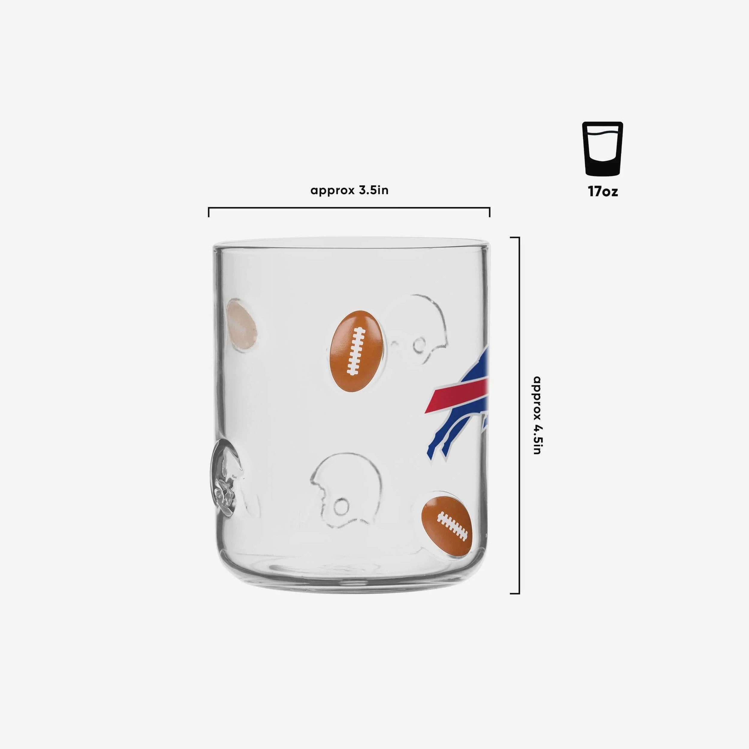 Buffalo Bills Team Logo 17 oz Glass Cup - Image 2