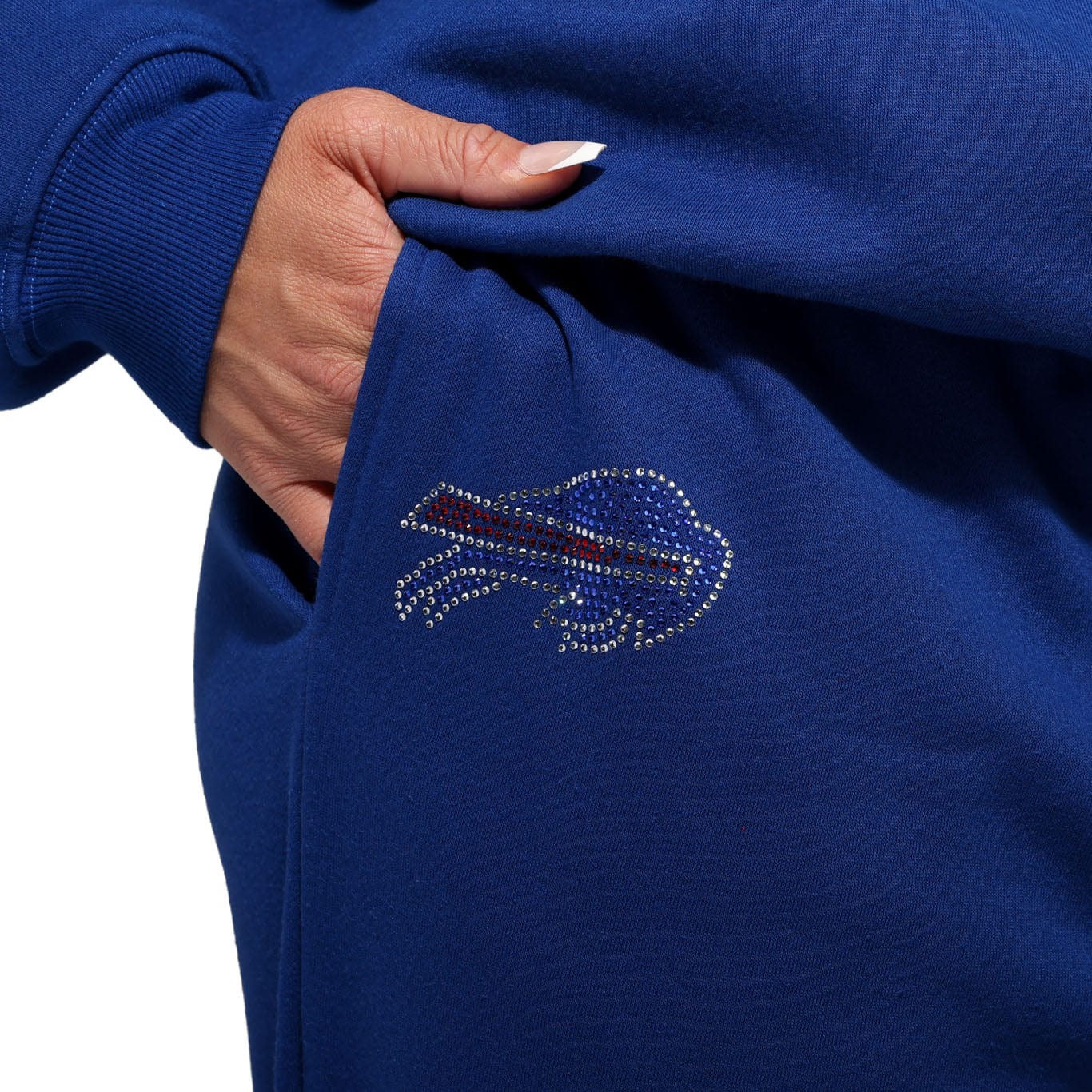 Buffalo Bills Womens Big Wordmark Rhinestone Sweatpants - Image 3