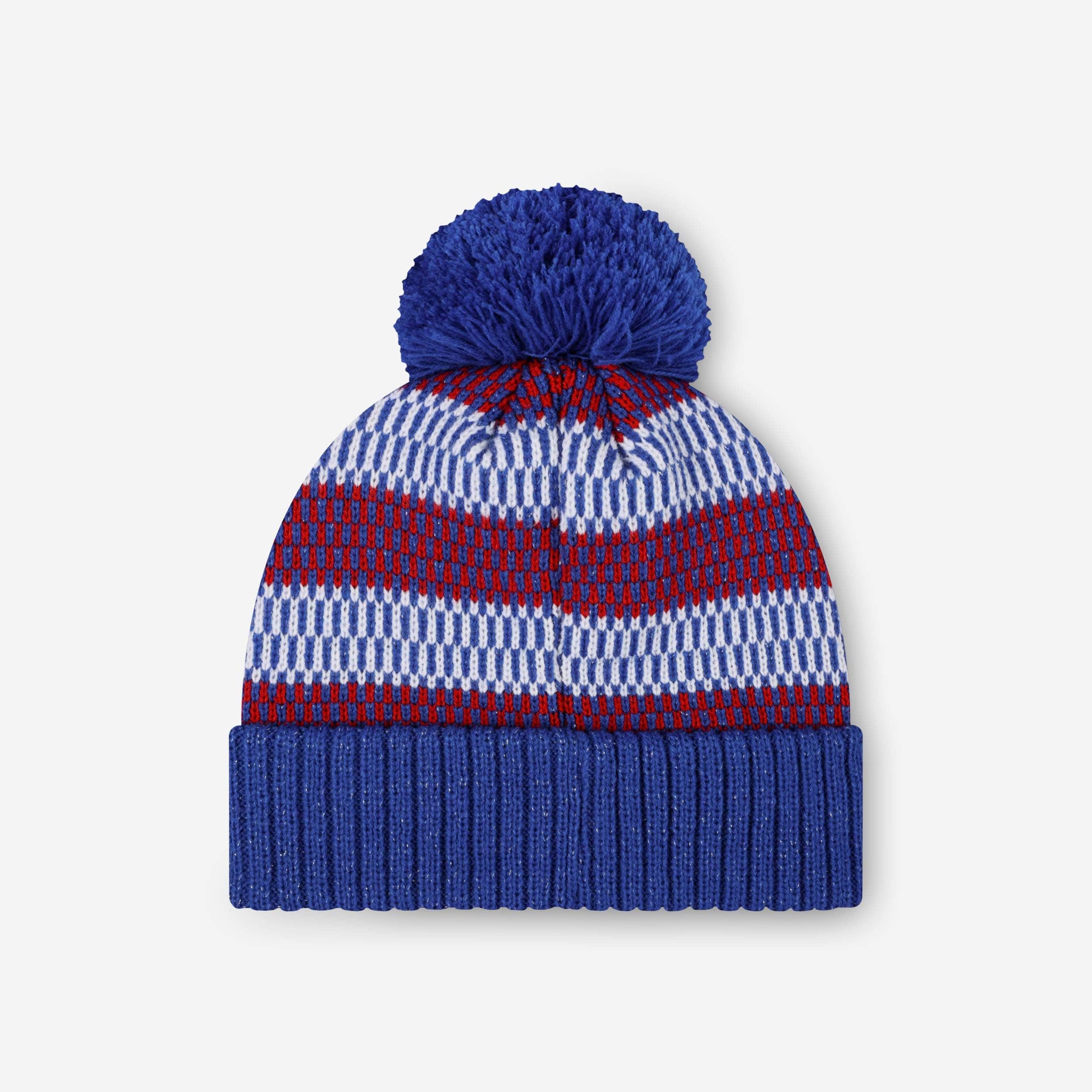 Buffalo Bills Womens Cozy Knit Metallic Thread Pom Beanie - Image 2