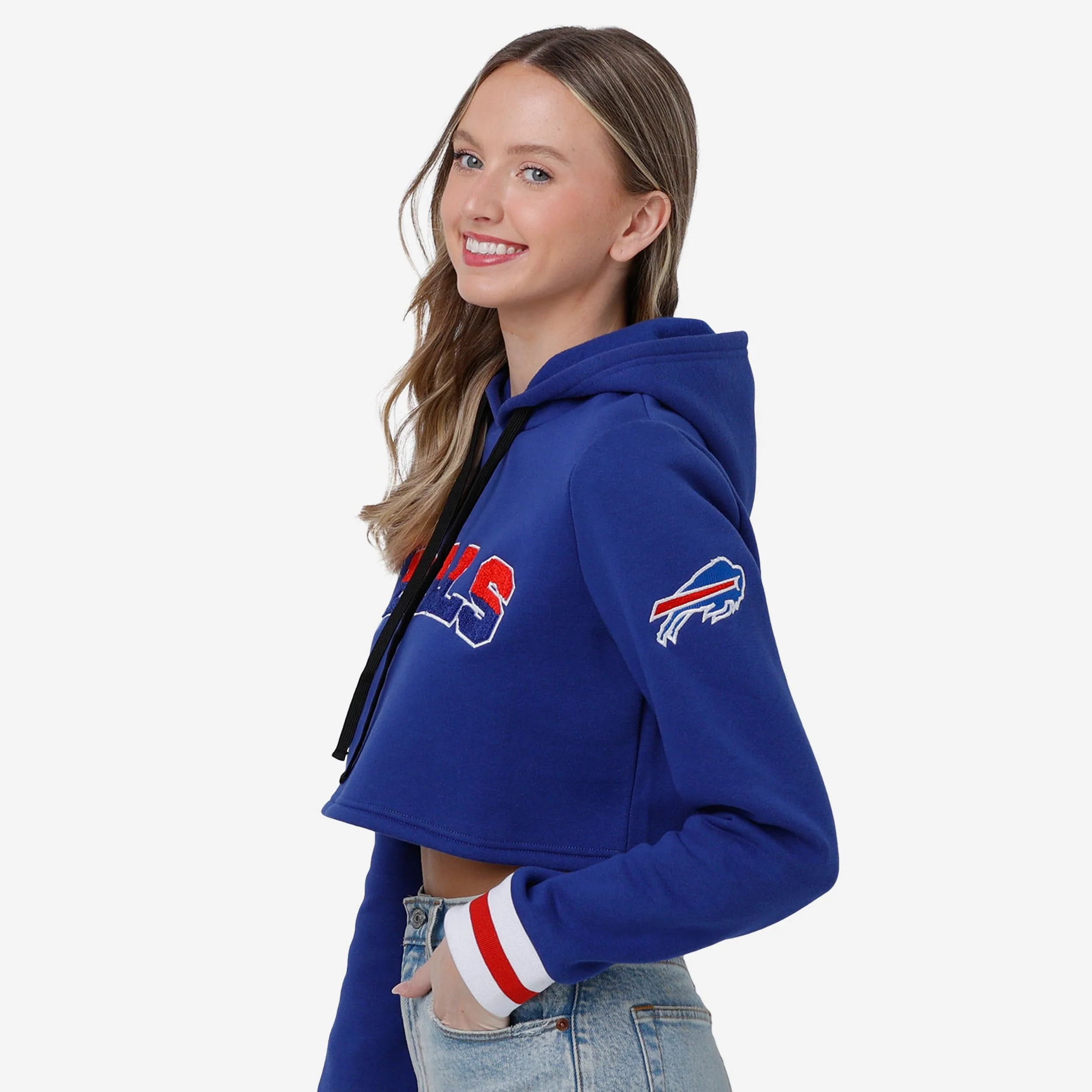 Buffalo Bills Womens Cropped Chenille Hoodie - Image 4