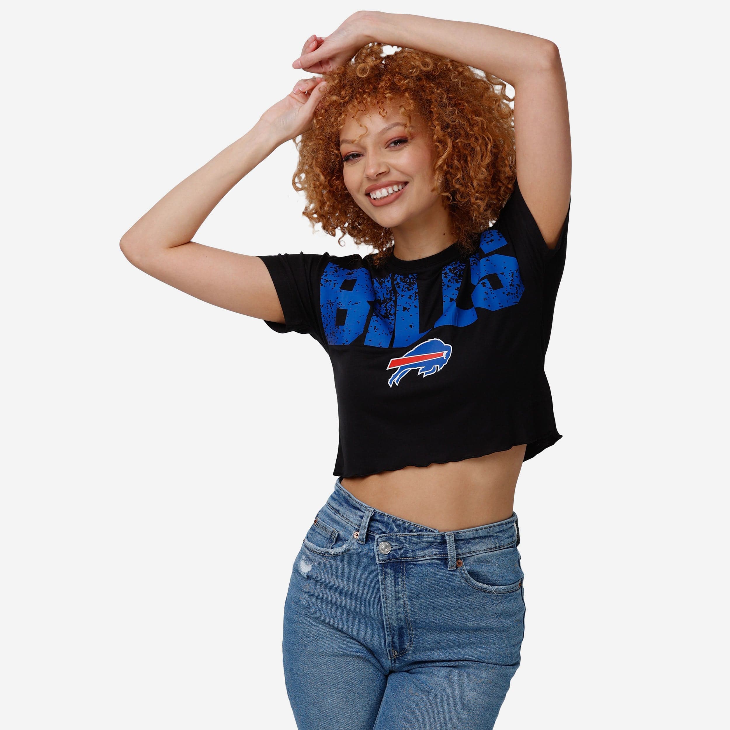 Buffalo Bills Womens Distressed Wordmark Crop Top