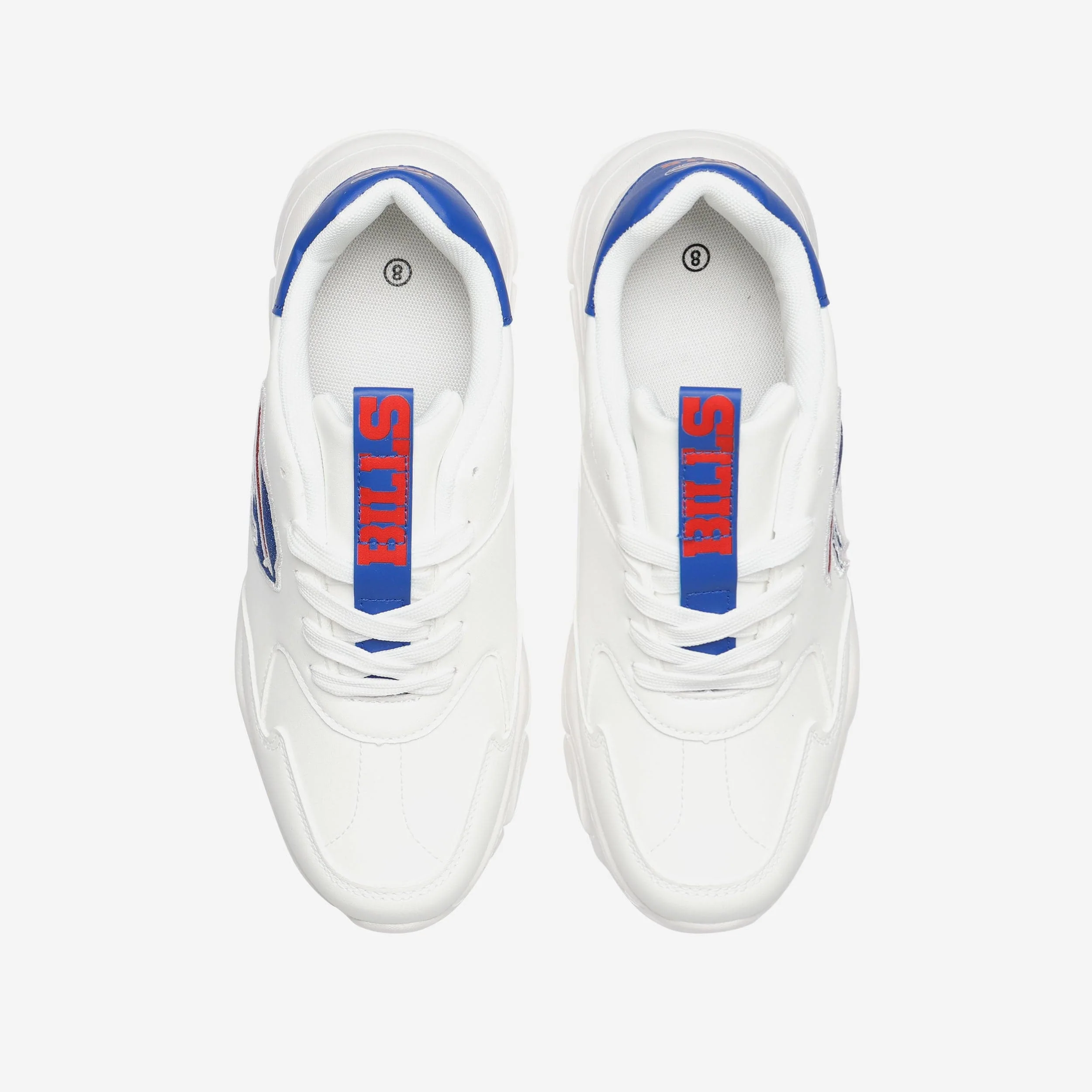 Buffalo Bills Womens Glitter Big Logo Vintage White Chunky Sneaker - Image 4