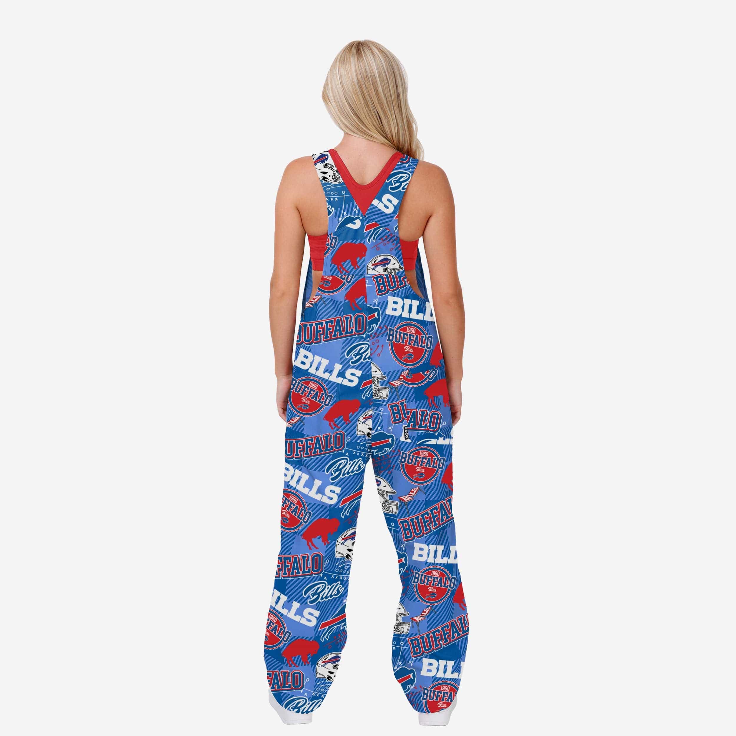 Buffalo Bills Womens Historic Print Bib Overalls - Image 2