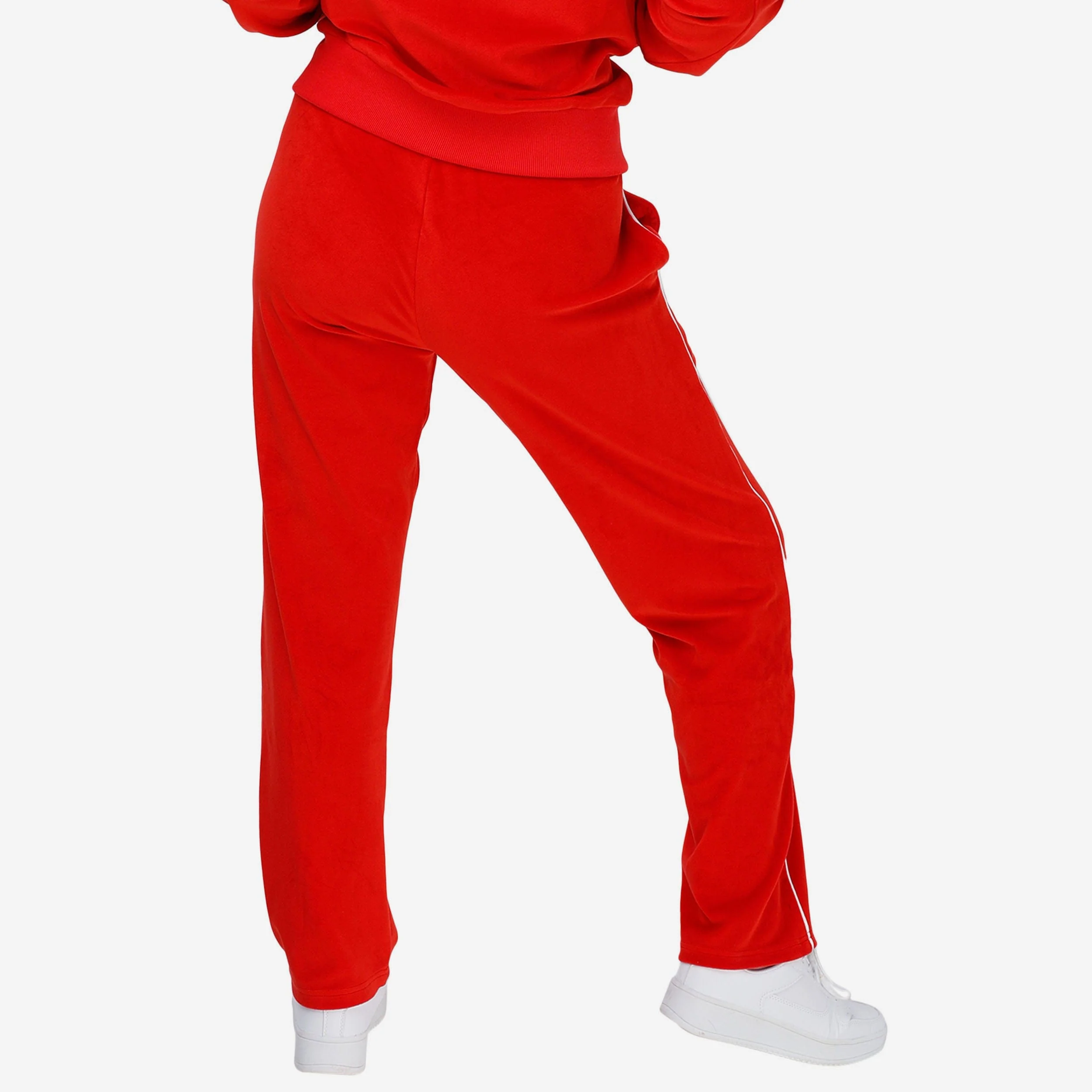 Buffalo Bills Womens Red Velour Pants - Image 2