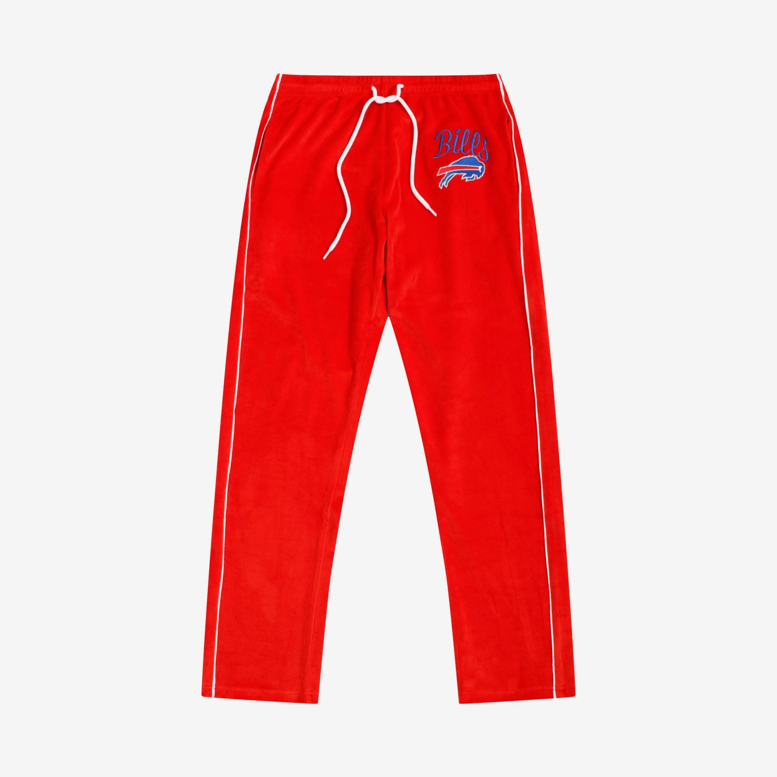 Buffalo Bills Womens Red Velour Pants - Image 4