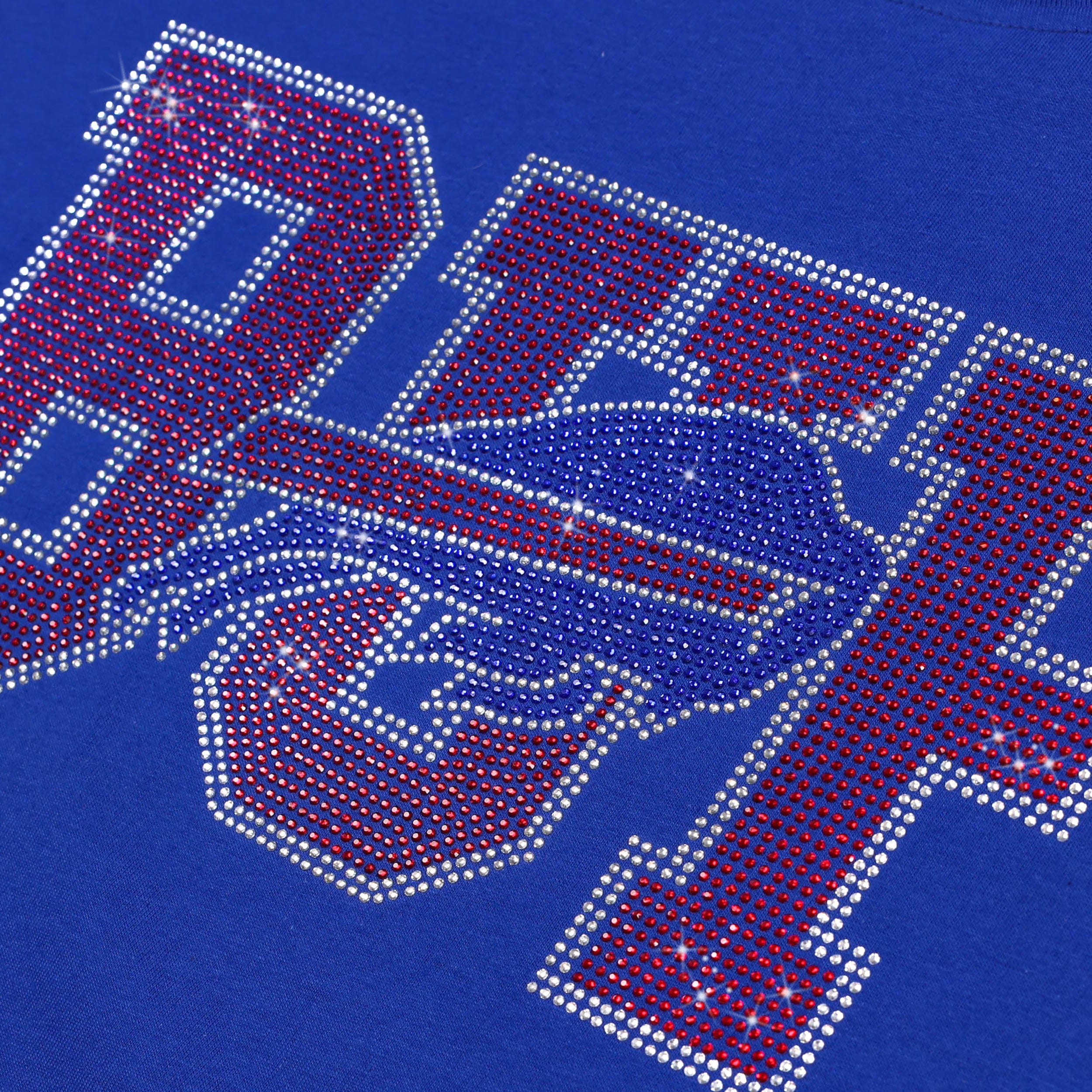 Buffalo Bills Womens Rhinestone Logo Crop Top - Image 2