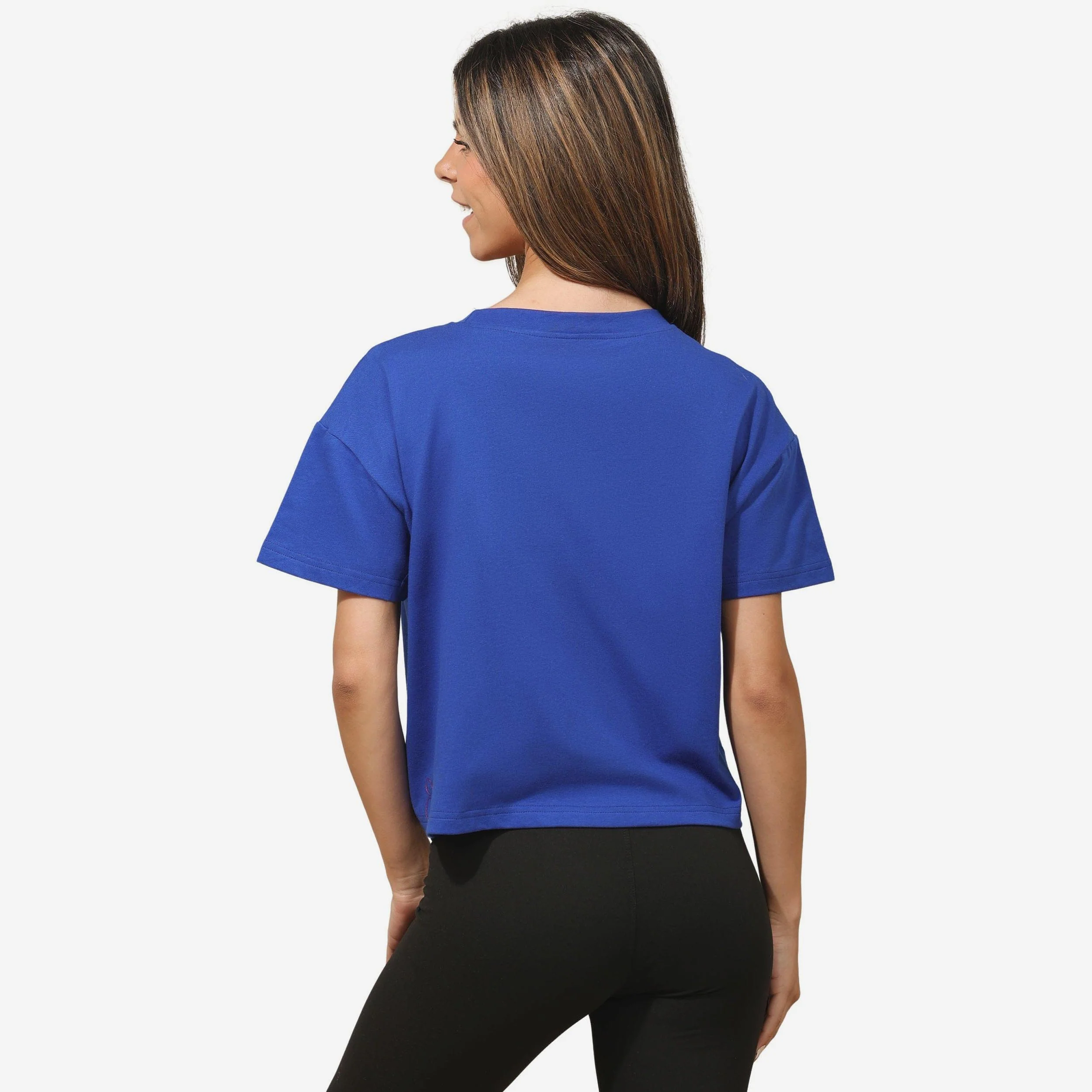 Buffalo Bills Womens Rhinestone Logo Crop Top - Image 3