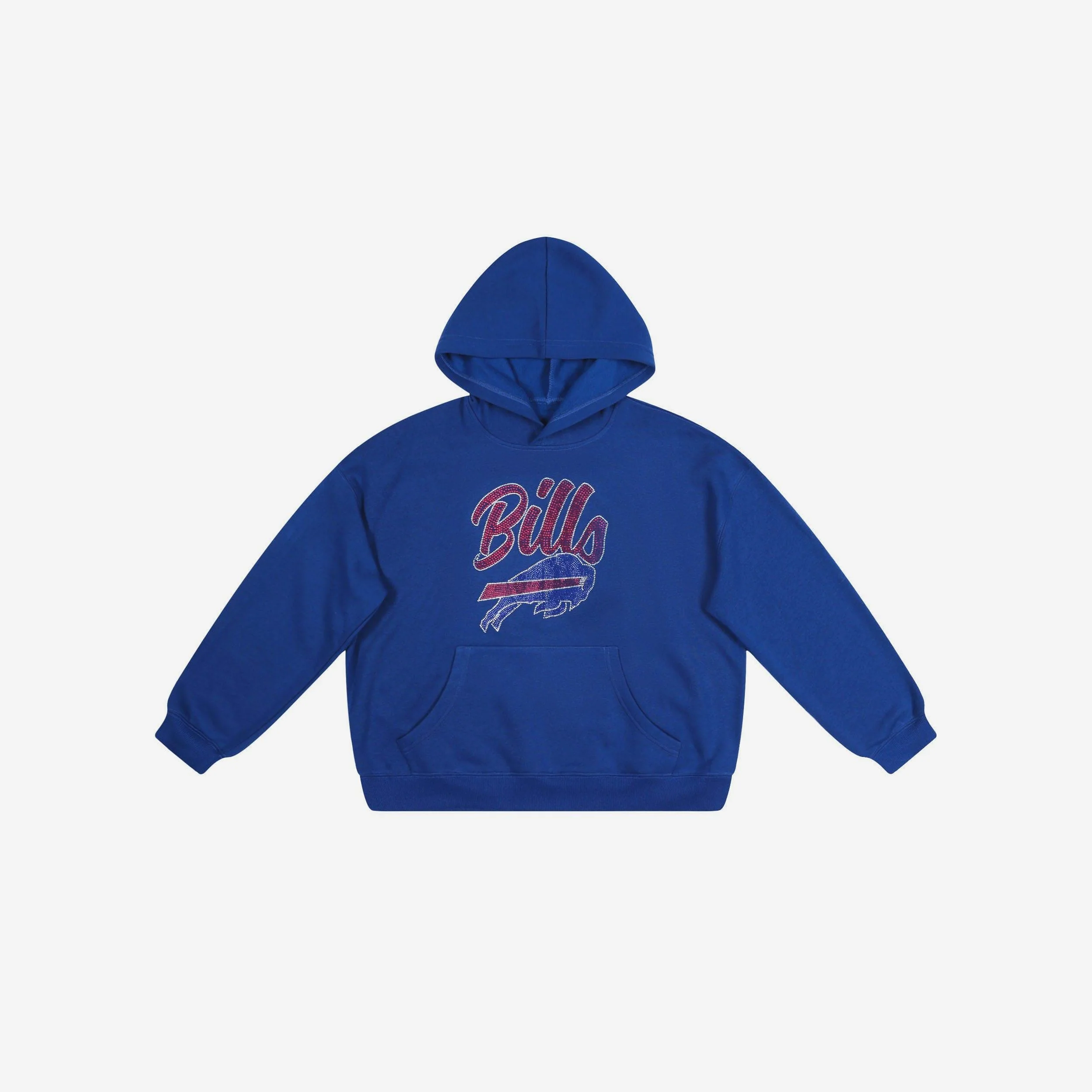 Buffalo Bills Womens Rhinestone Logo Oversized Hoodie - Image 4