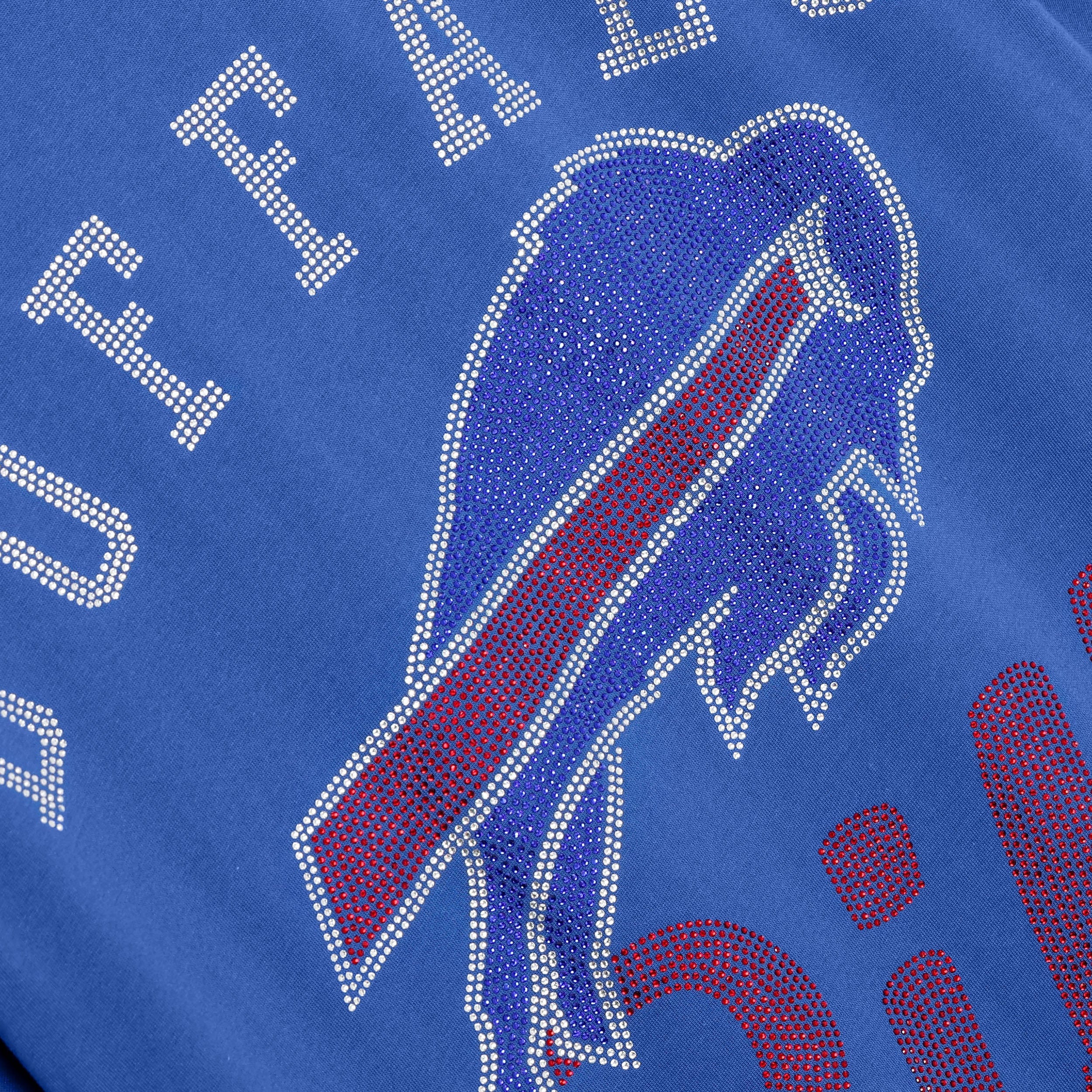 Buffalo Bills Womens Rhinestone Logo Oversized T-Shirt - Image 2