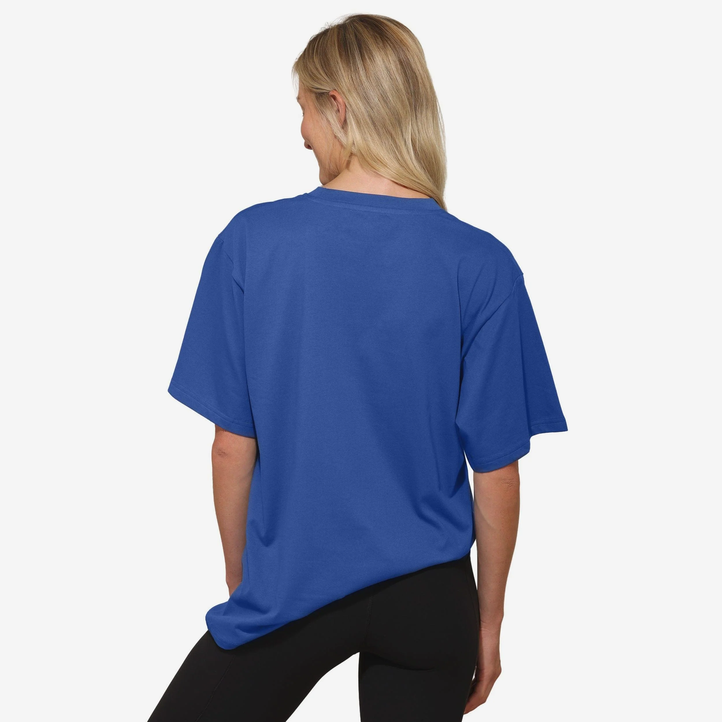 Buffalo Bills Womens Rhinestone Logo Oversized T-Shirt - Image 3