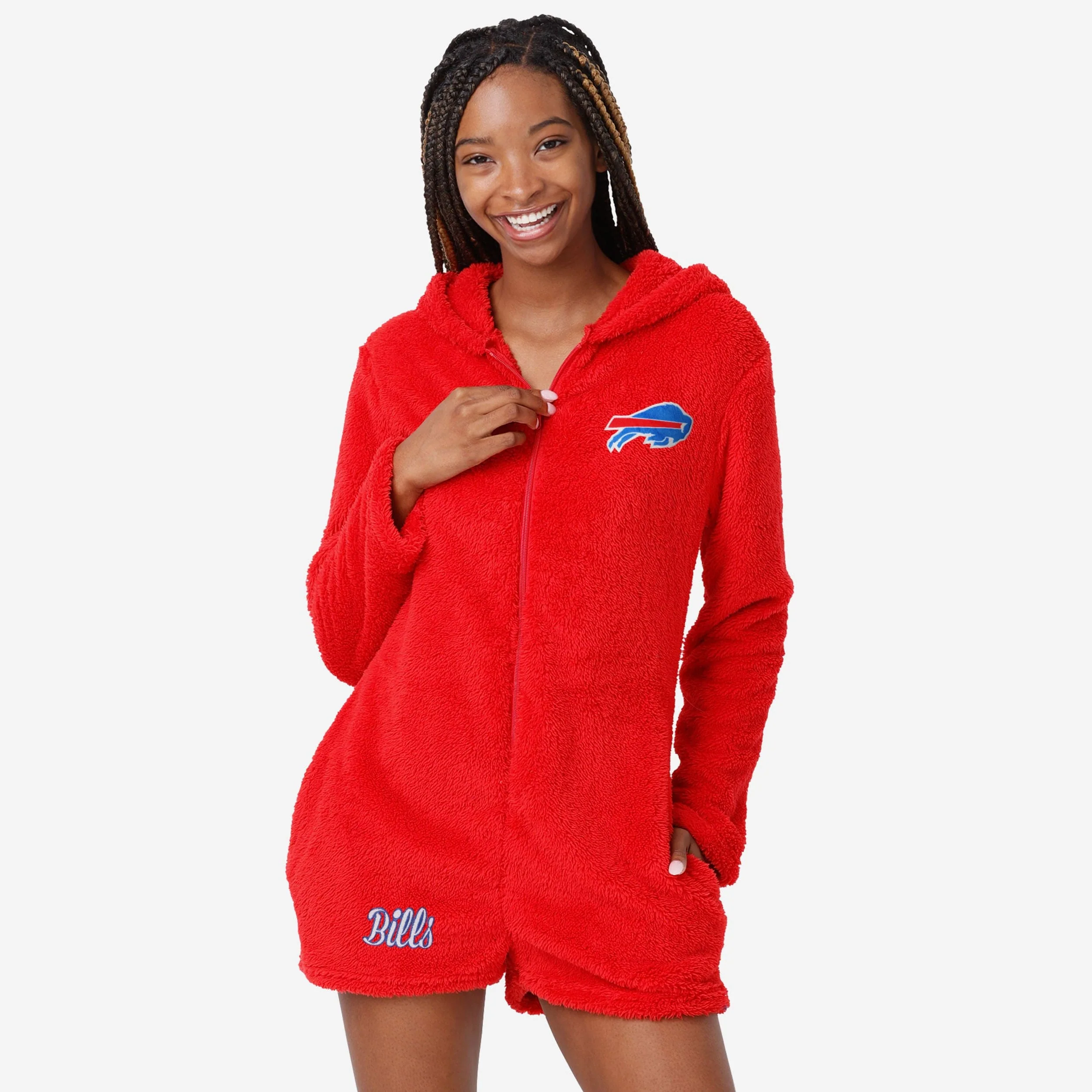 Buffalo Bills Womens Short Cozy One Piece Pajamas