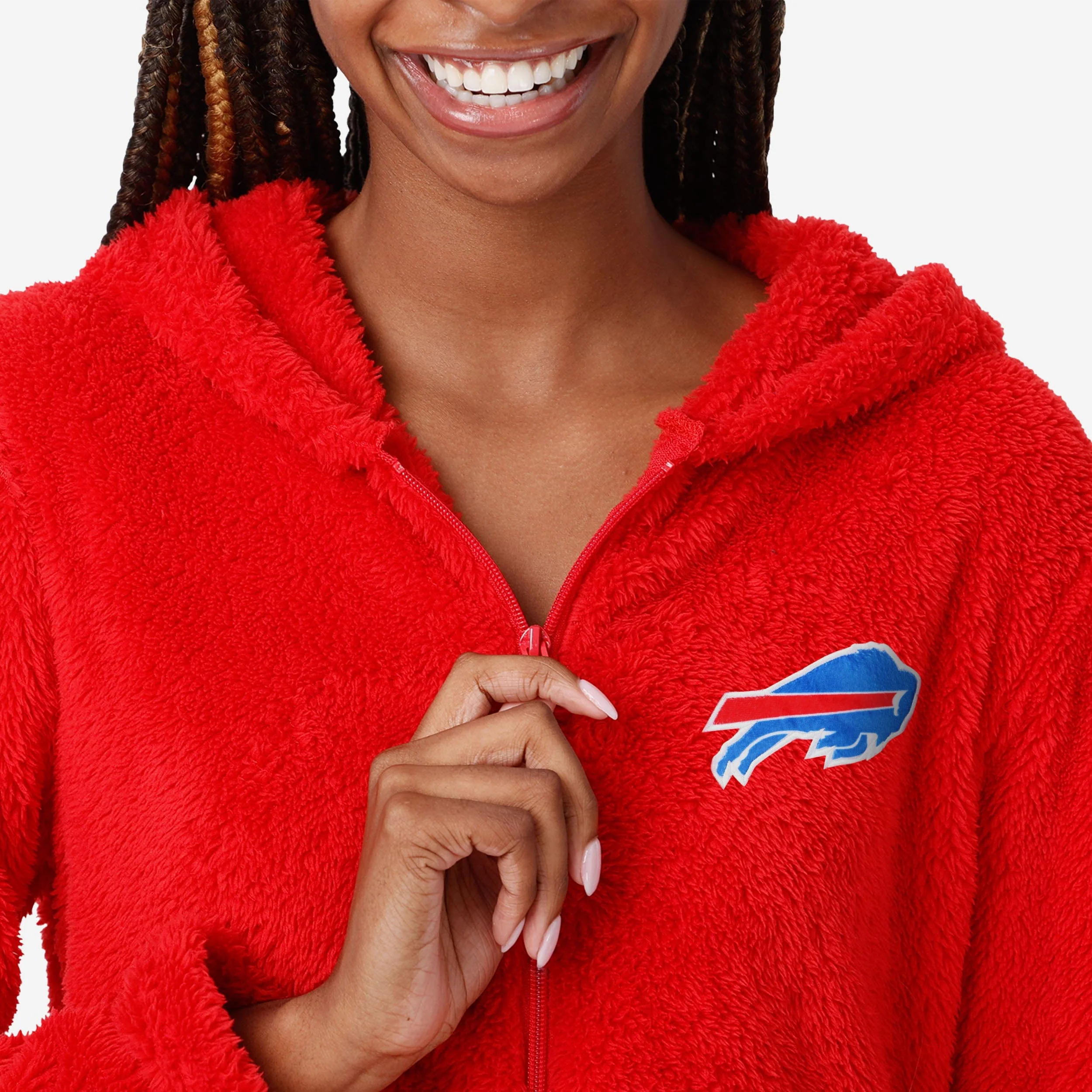 Buffalo Bills Womens Short Cozy One Piece Pajamas - Image 3