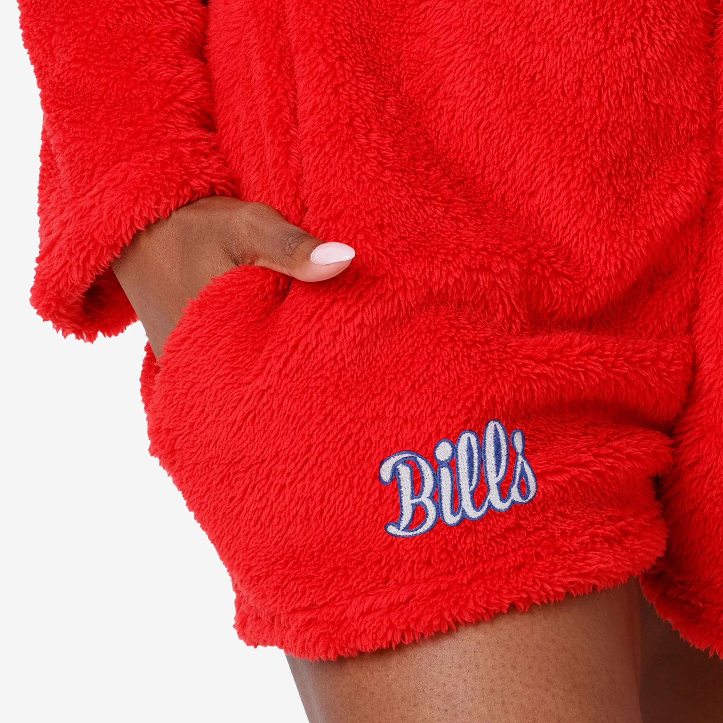 Buffalo Bills Womens Short Cozy One Piece Pajamas - Image 4