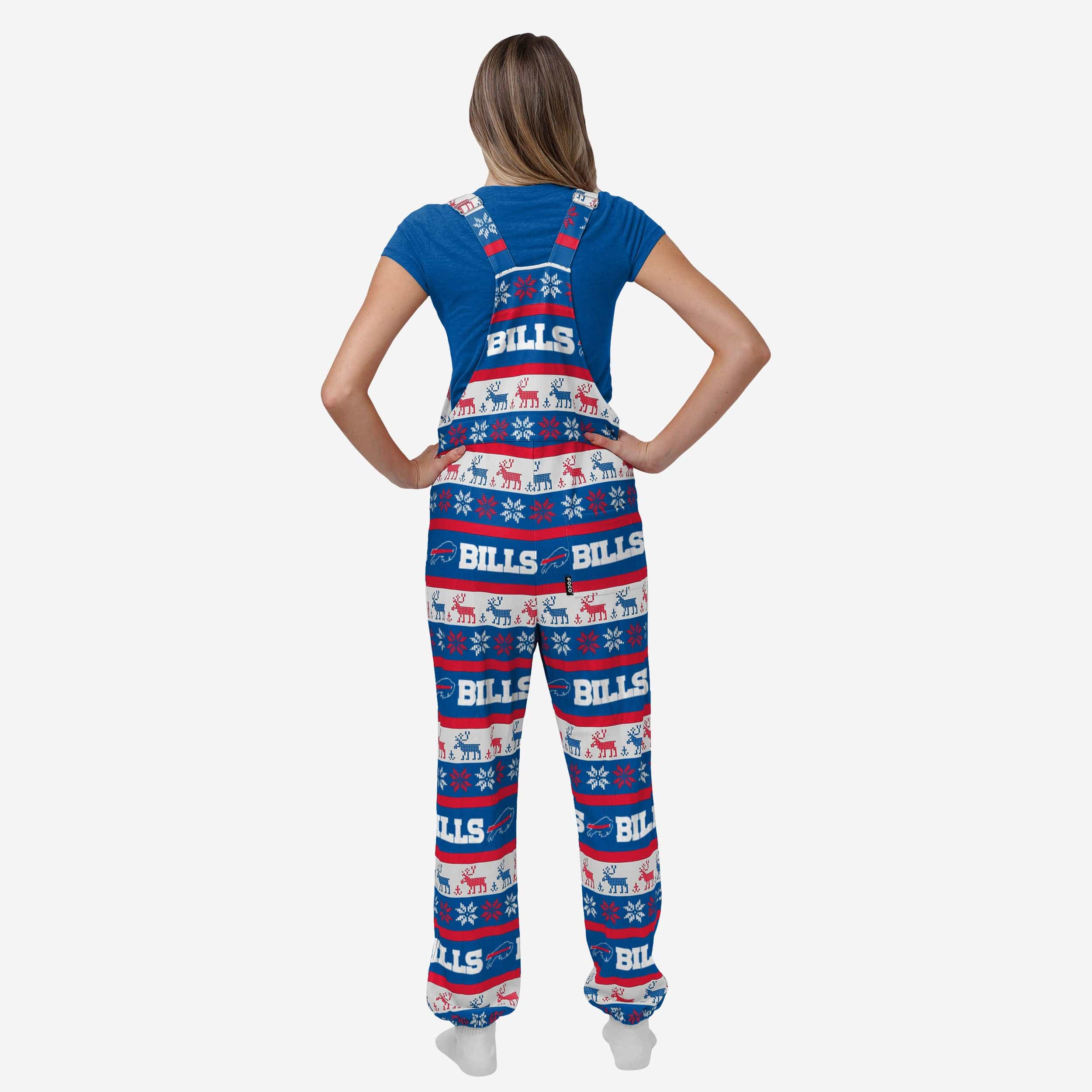 Buffalo Bills Womens Ugly Home Gating Bib Overalls - Image 2