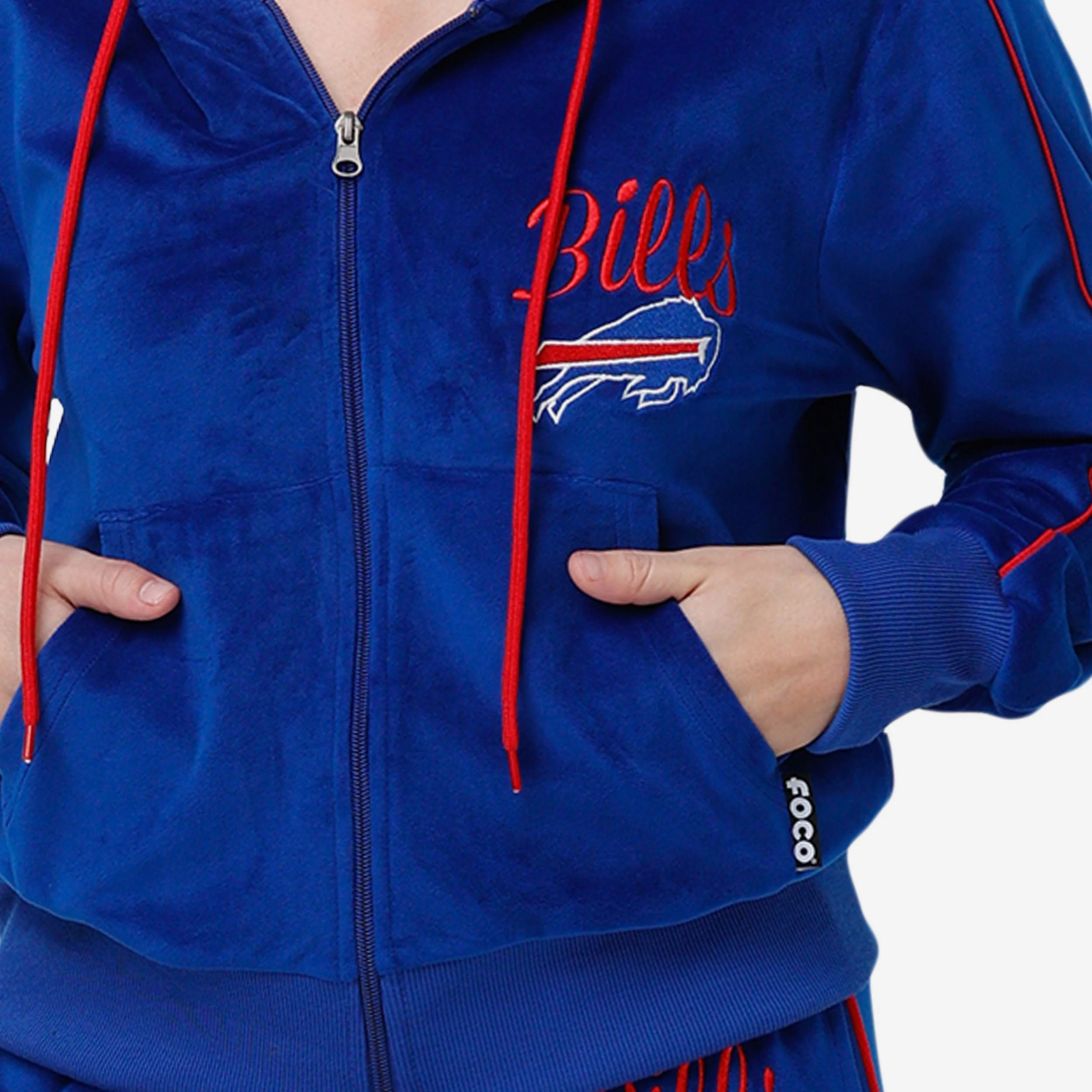 Buffalo Bills Womens Velour Zip Up Top - Image 3