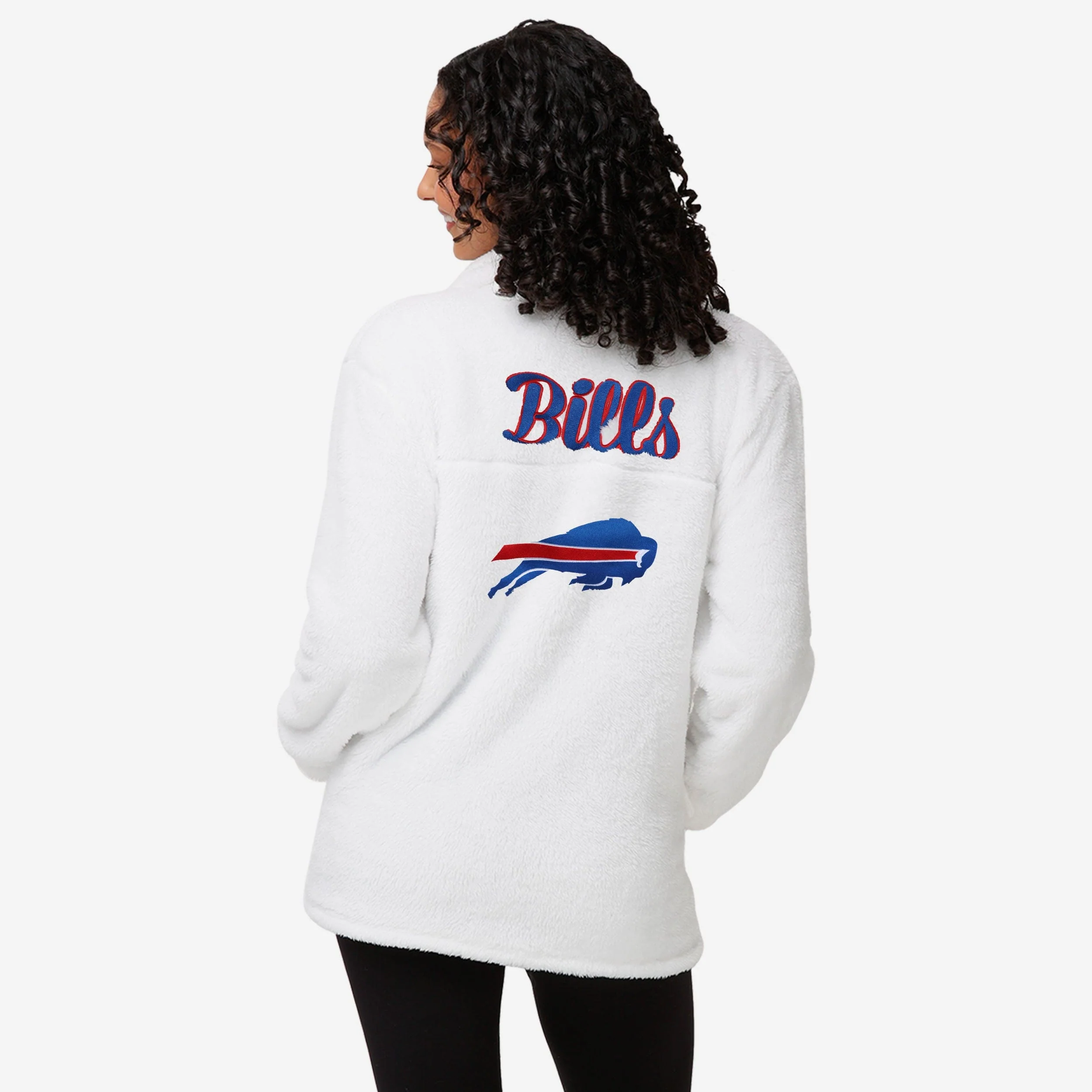 Buffalo Bills Womens White Sherpa Jacket - Image 2