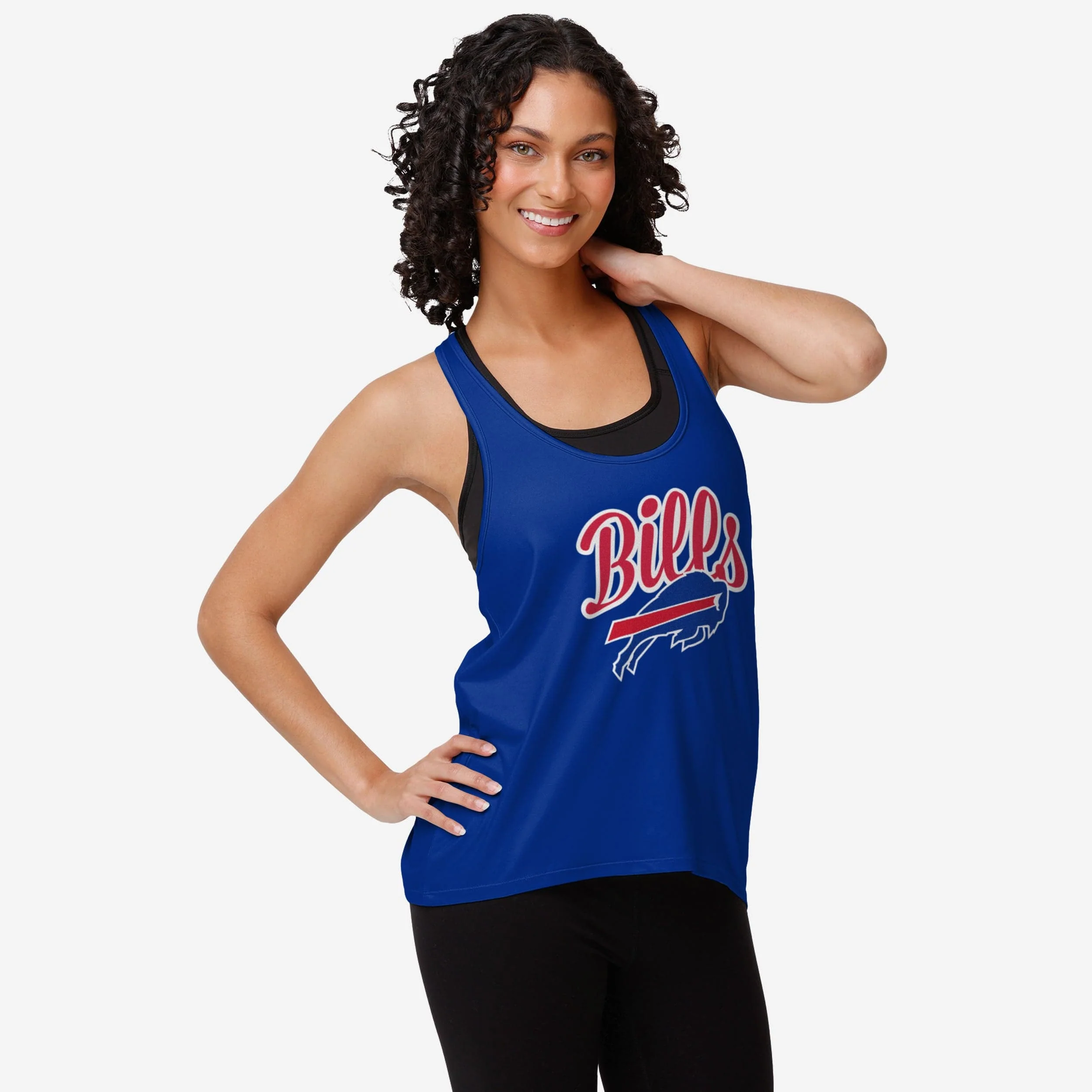 Buffalo Bills Womens Wordmark Team Stripe Sleeveless Top