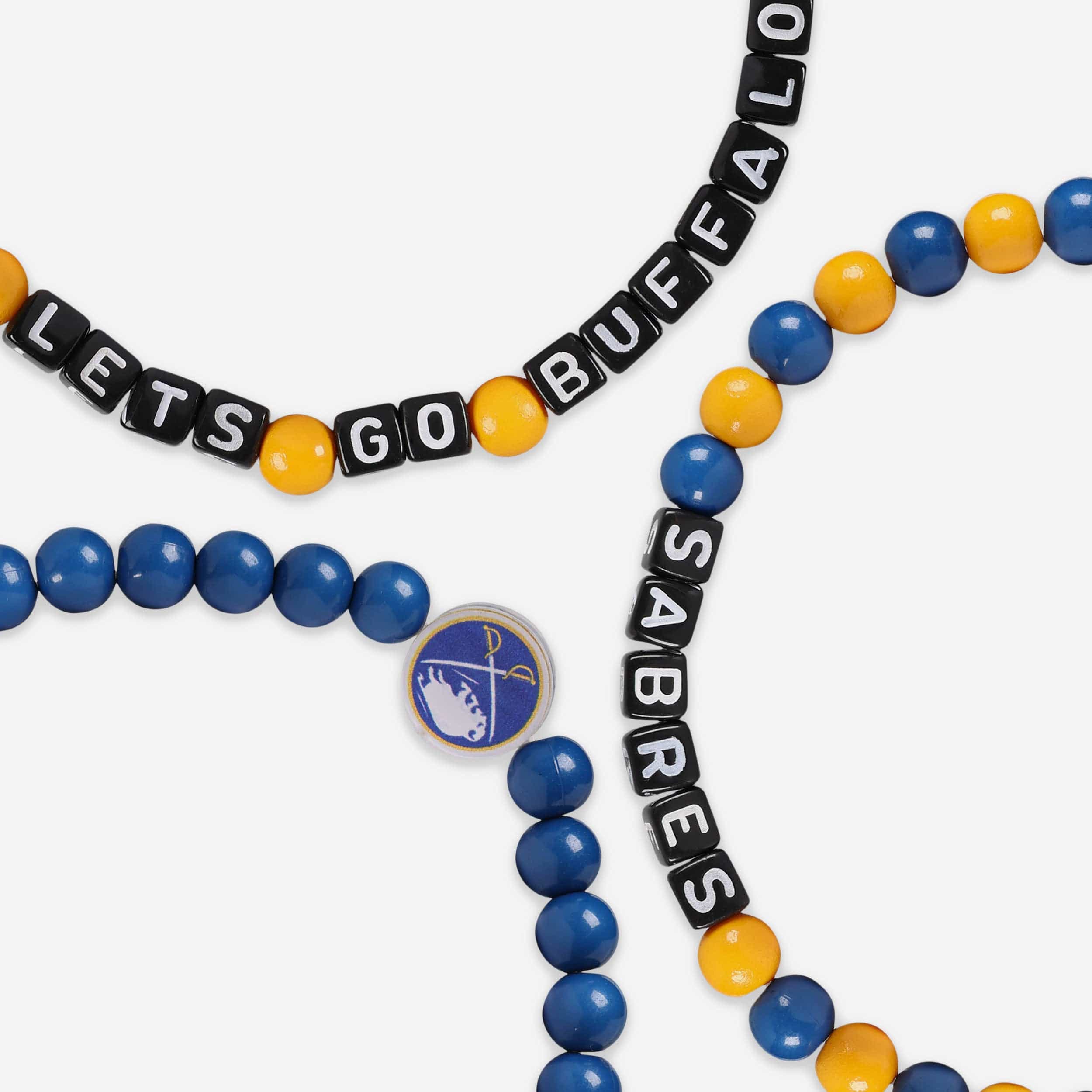 Buffalo Sabres 3 Pack Beaded Friendship Bracelet - Image 2