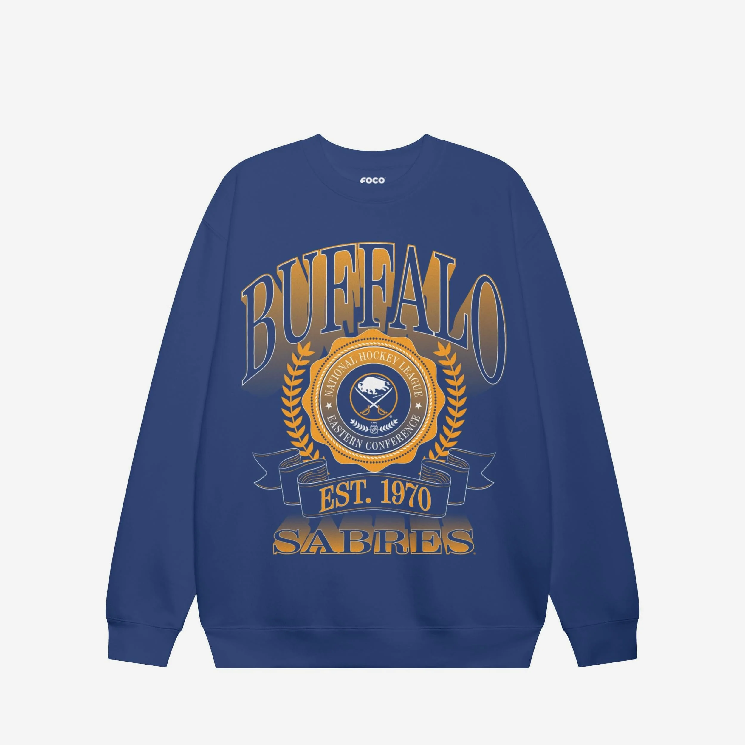 Buffalo Sabres Banner Crest Crew Neck Sweatshirt