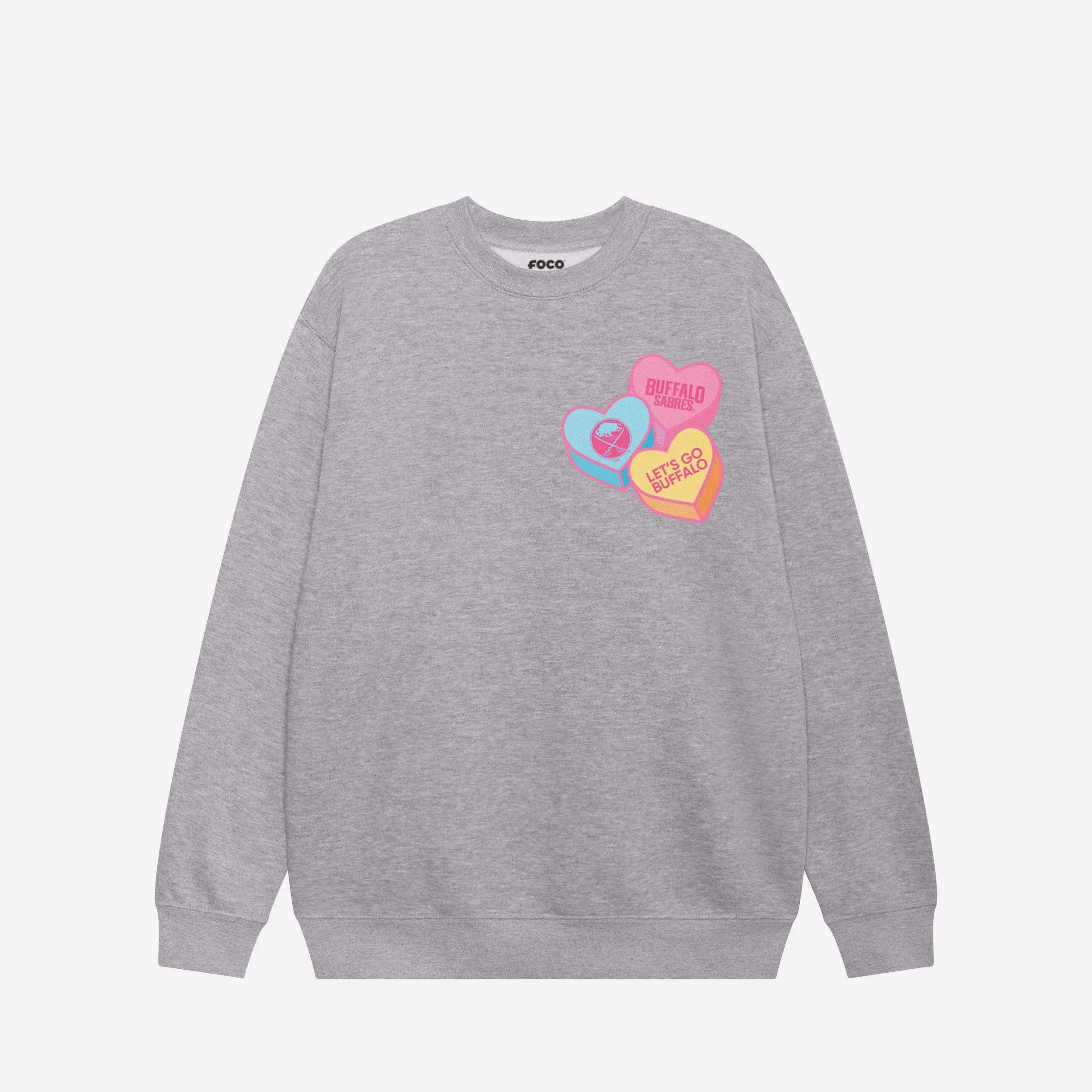 Buffalo Sabres Candy Heart Crew Neck Sweatshirt - Image 3