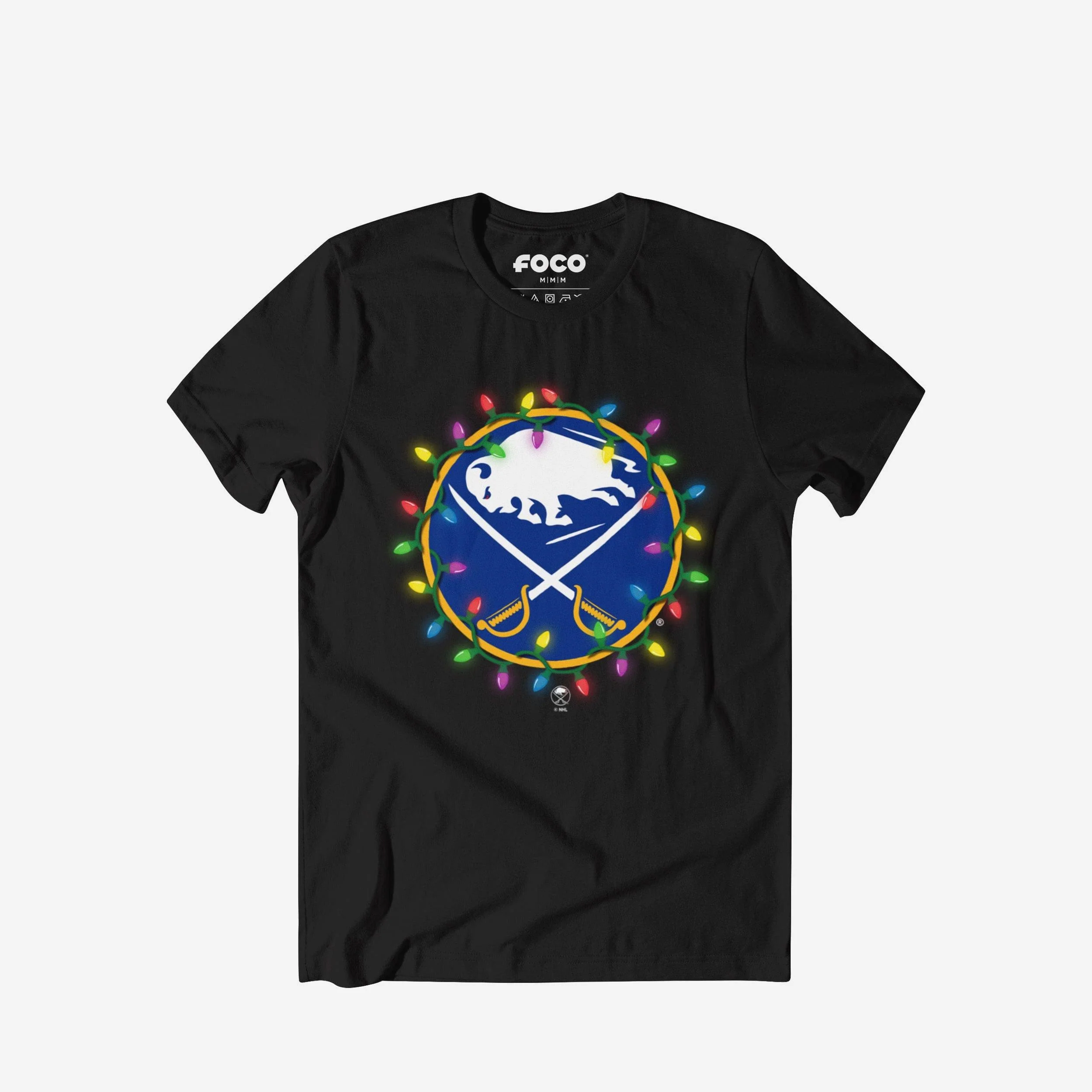 Buffalo Sabres Primary Logo Holiday Lights T-Shirt