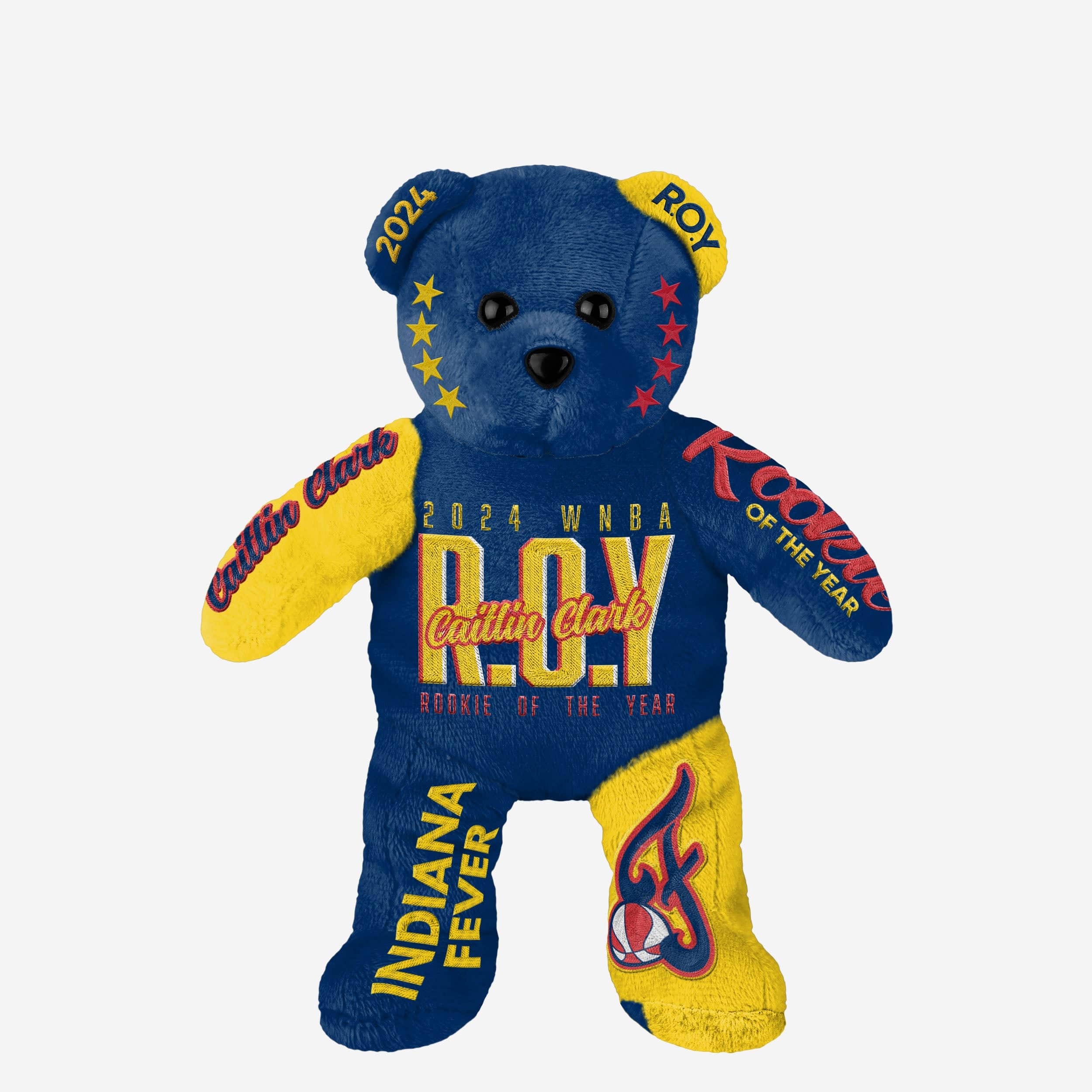 Caitlin Clark Indiana Fever 2024 Rookie Of The Year Team Beans Player Embroidered Bear