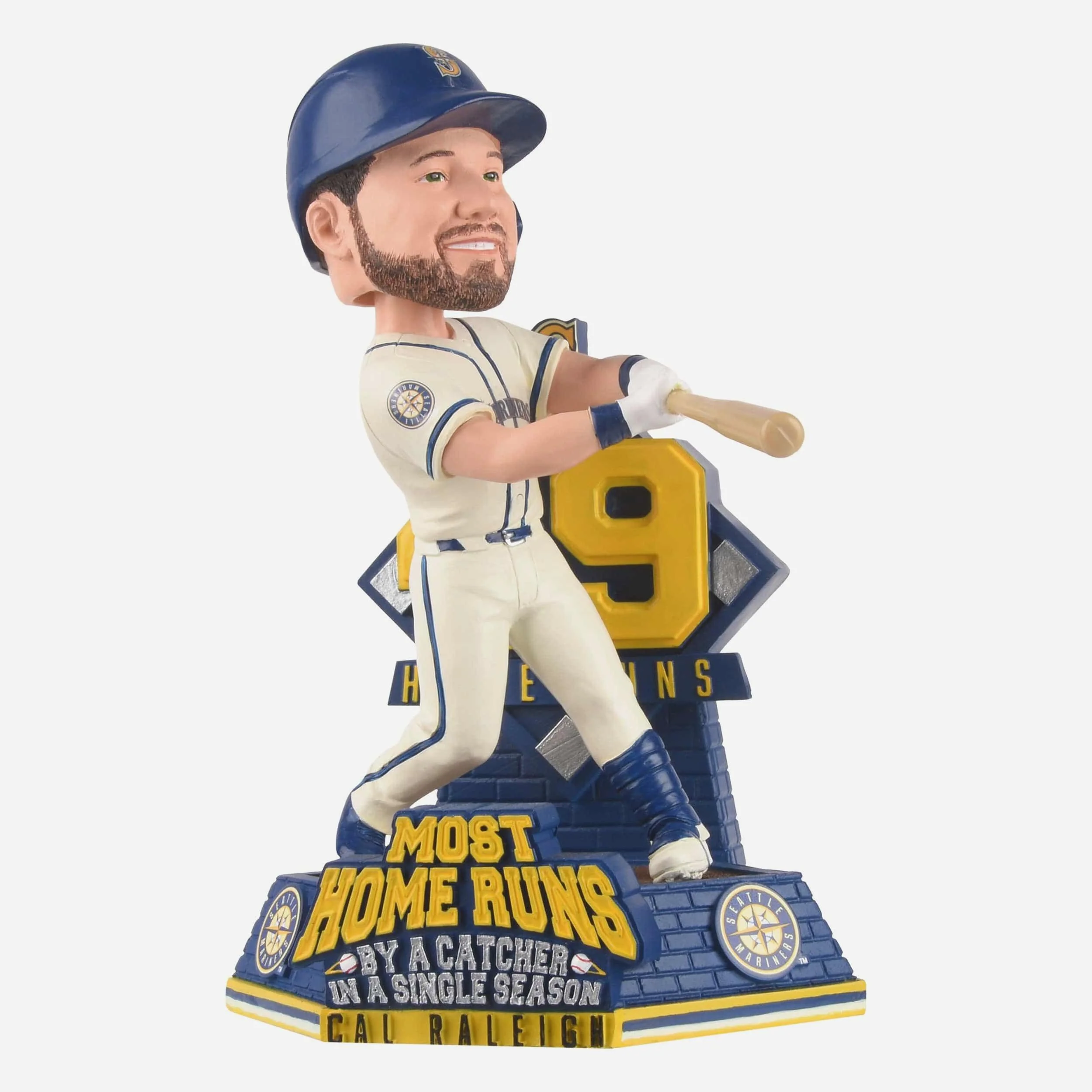 Cal Raleigh Seattle Mariners Single Season Catcher Home Run MLB Record Bobblehead - Image 4