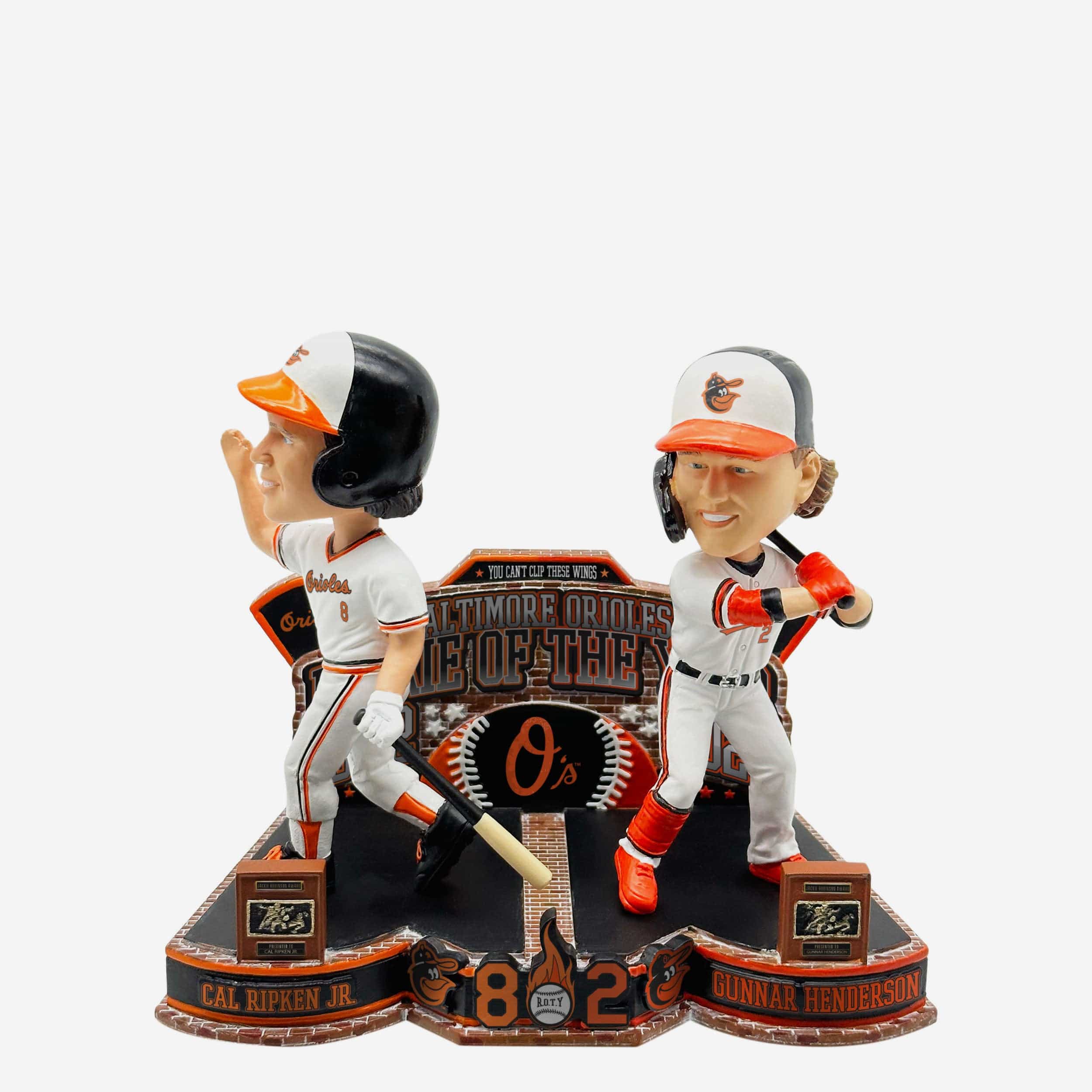 Cal Ripken Jr & Gunnar Henderson Baltimore Orioles Roy Winners Then and Now Bobblehead