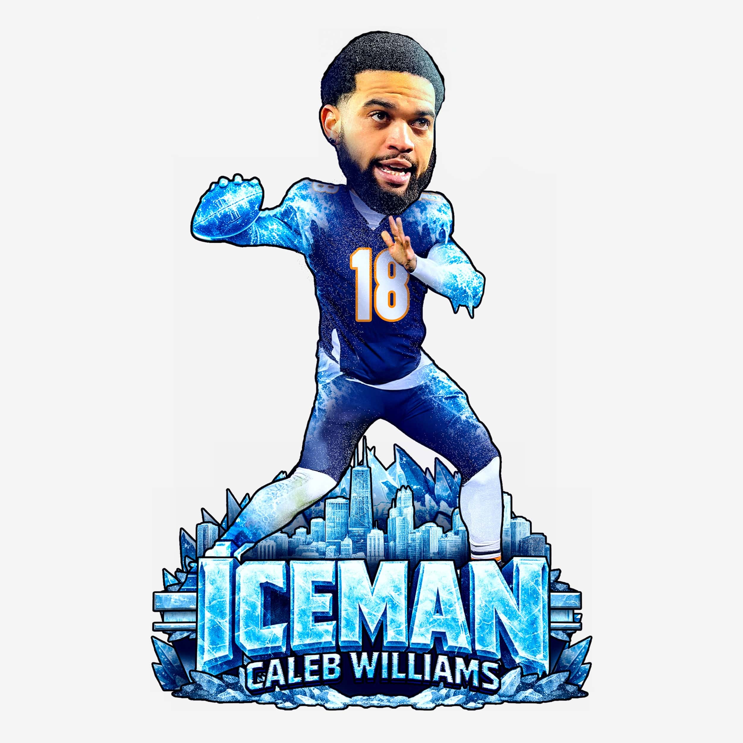 Caleb Williams Iceman Nickname Bobblehead