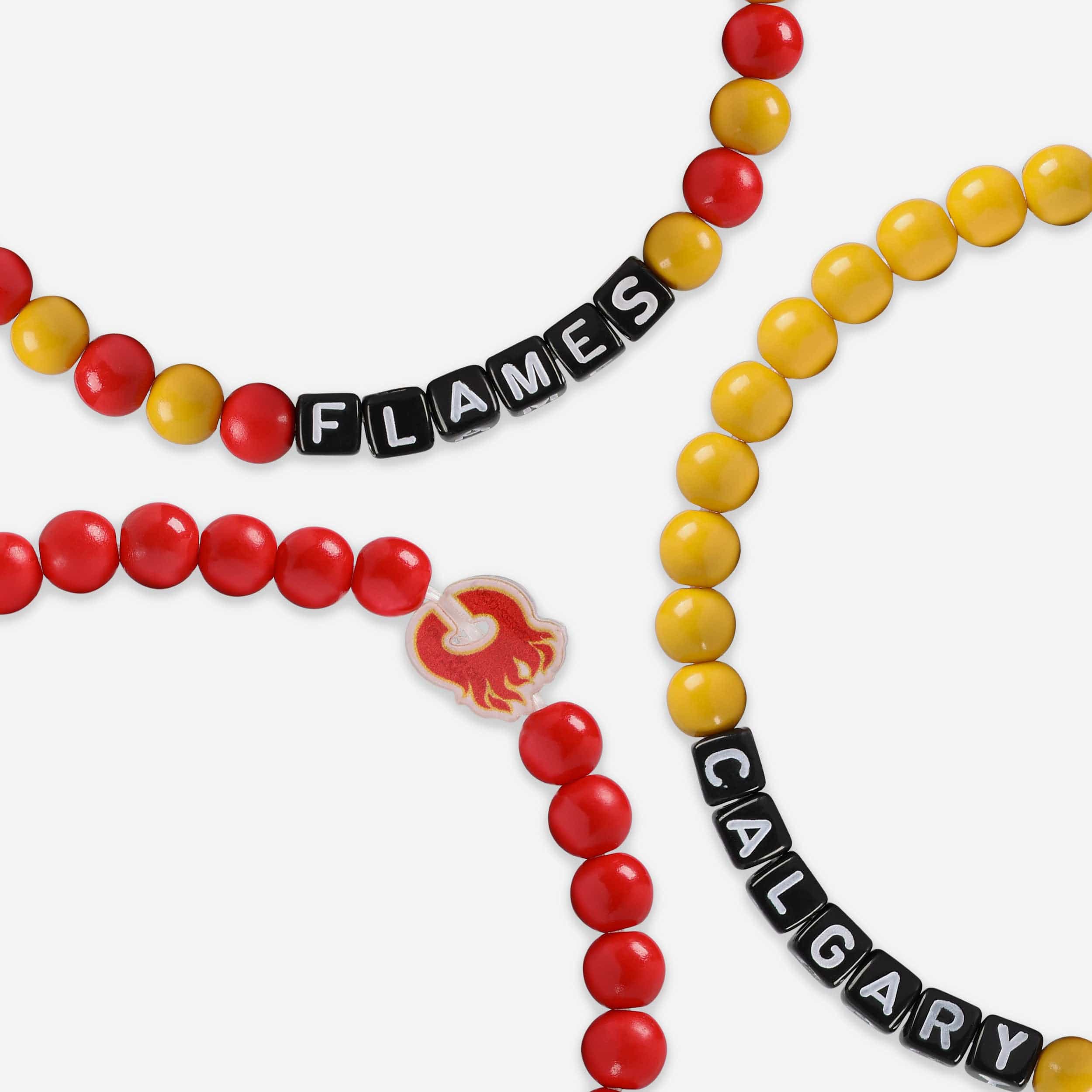 Calgary Flames 3 Pack Beaded Friendship Bracelet - Image 2