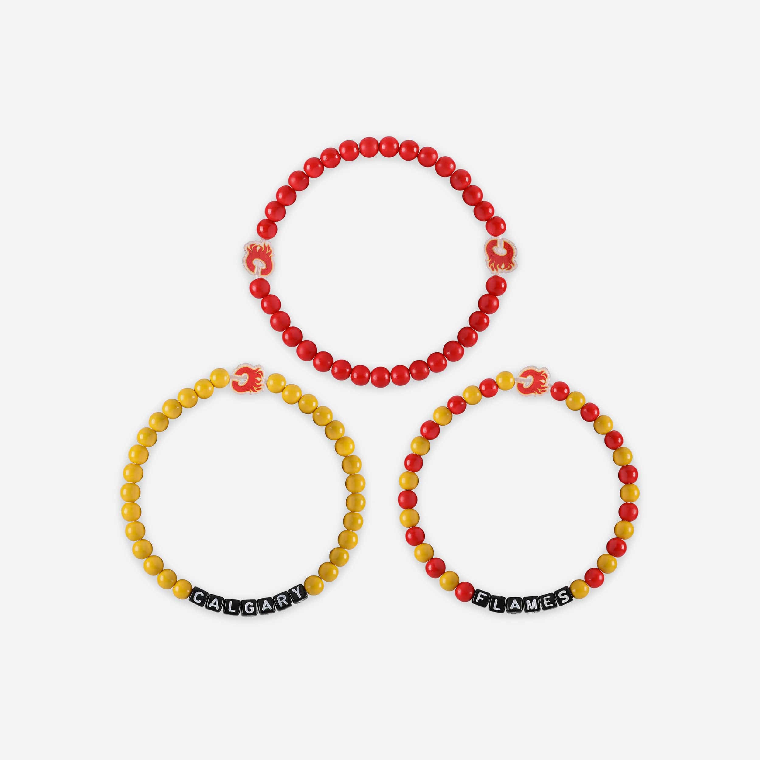 Calgary Flames 3 Pack Beaded Friendship Bracelet - Image 3