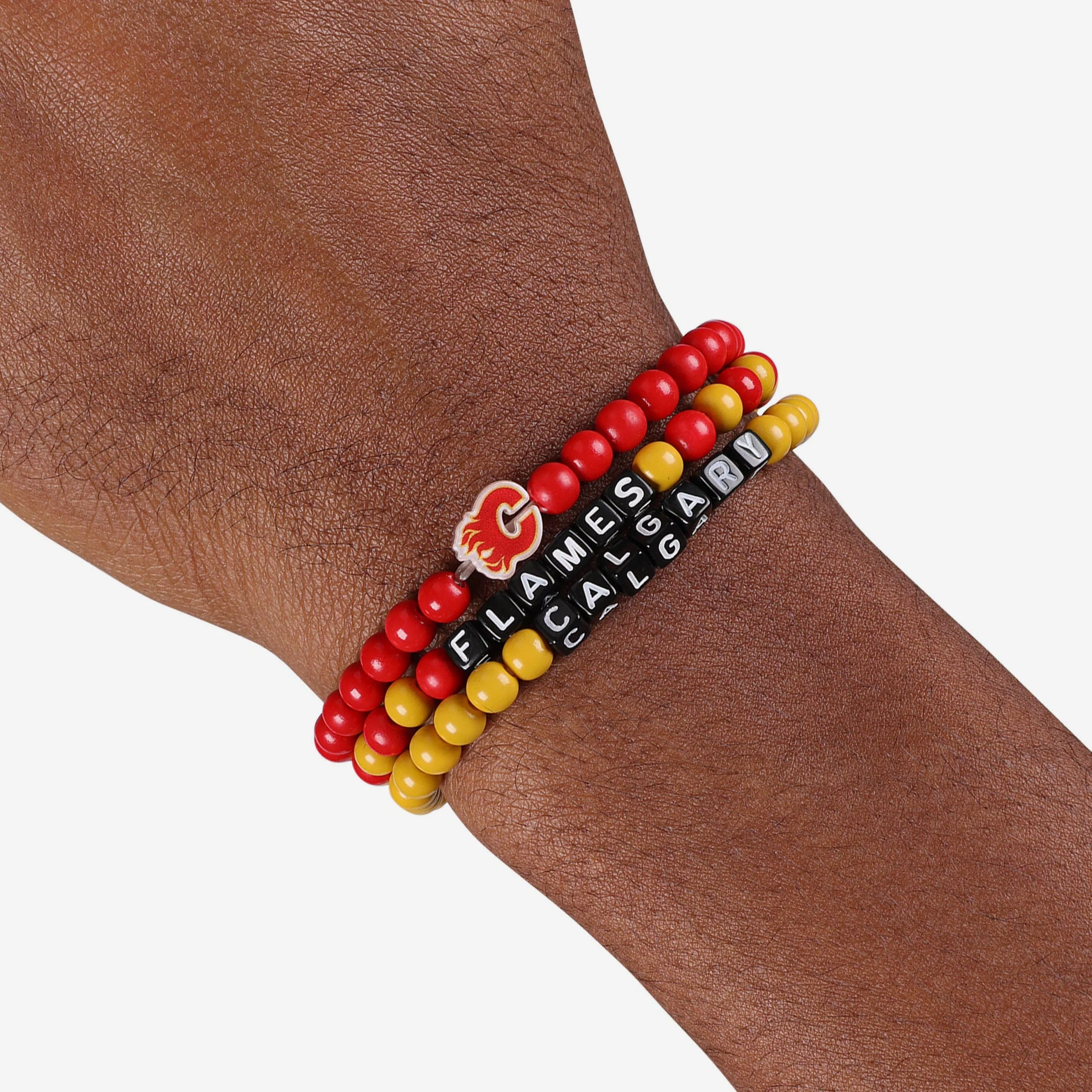 Calgary Flames 3 Pack Beaded Friendship Bracelet - Image 4